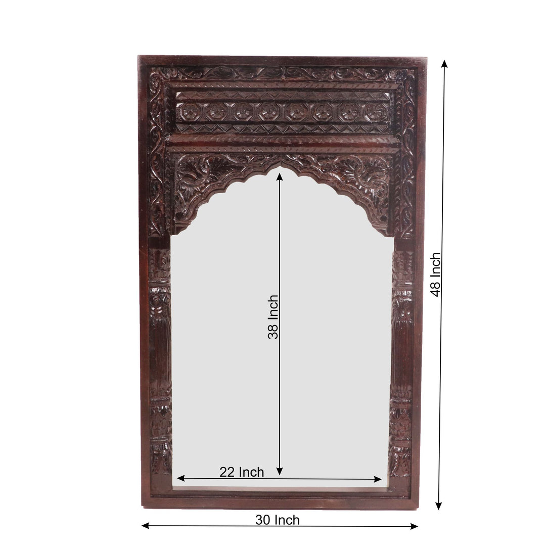 Ethnic Wooden Carved Mirror Mirror