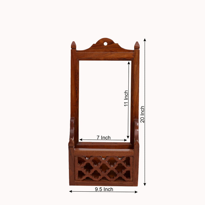 Solid Wood Mirror with Basket Mirror