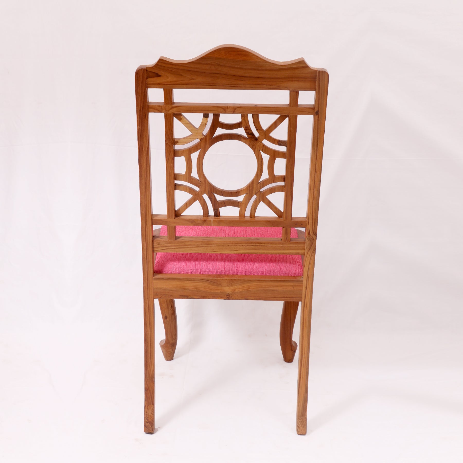 (Set of 2) Teak Wood Traditional Dinning office all purpose Chair pink color Dining Chair