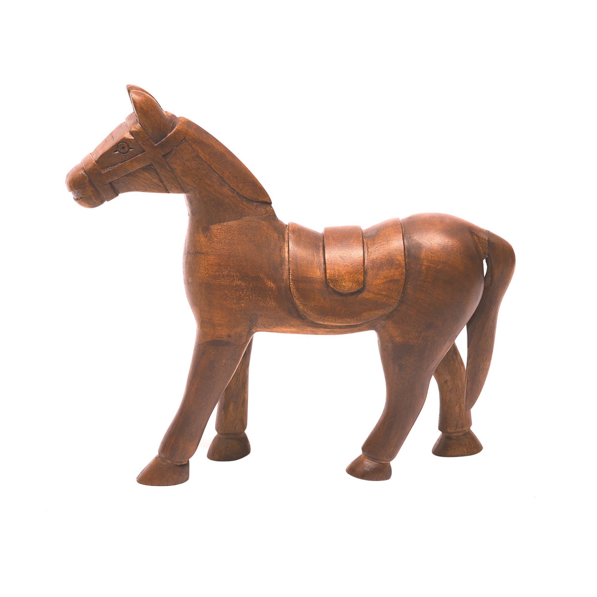 Walking Style Carved wooden Horse Animal Figurine