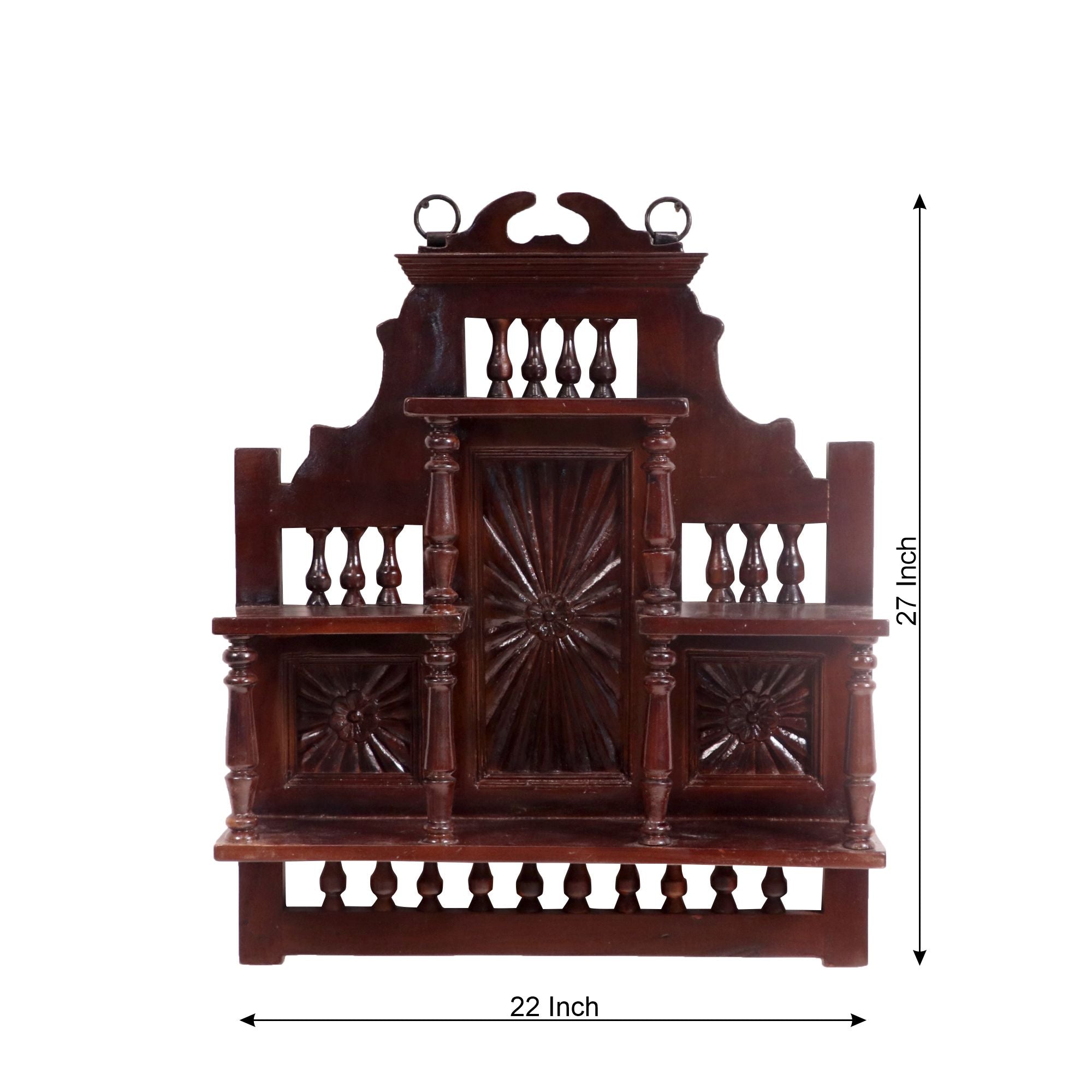 Solid wood carved wooden wall hanging mirror concept wall rack Mirror