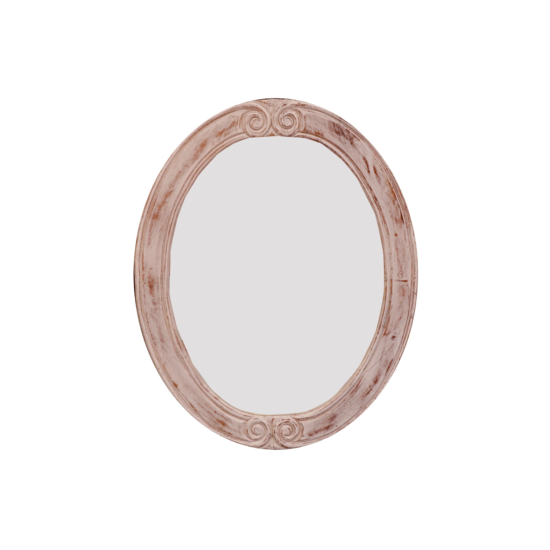 Oval Rustic Hanging Mirror Mirror