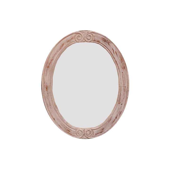 Oval Rustic Hanging Mirror Mirror