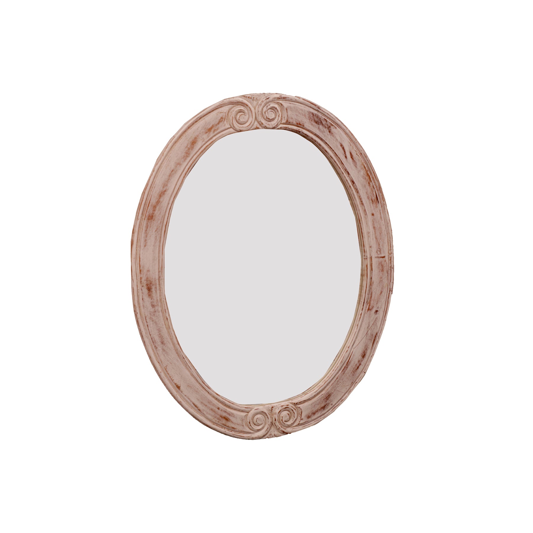 Oval Rustic Hanging Mirror Mirror