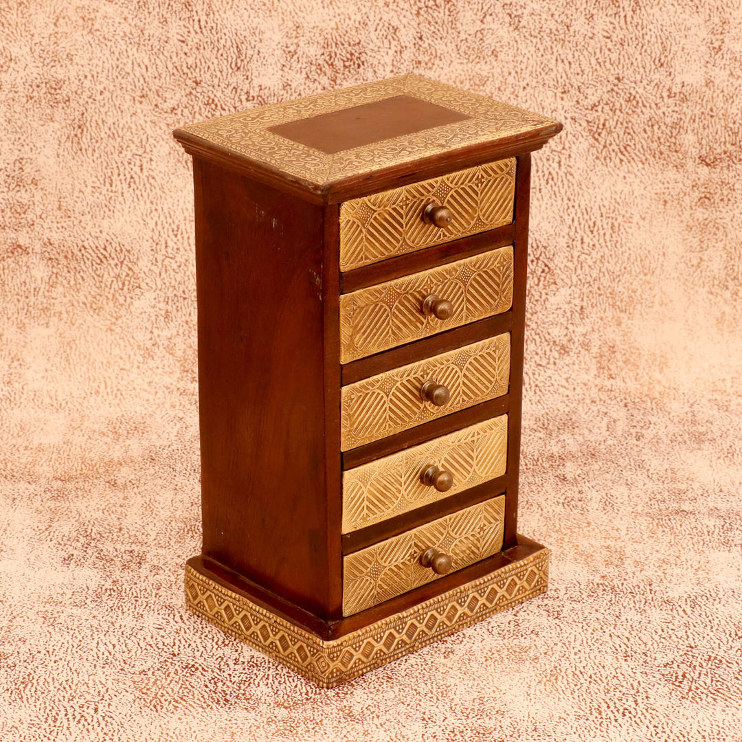 Five Drawer Chest (Dark Tone) Desk Organizer