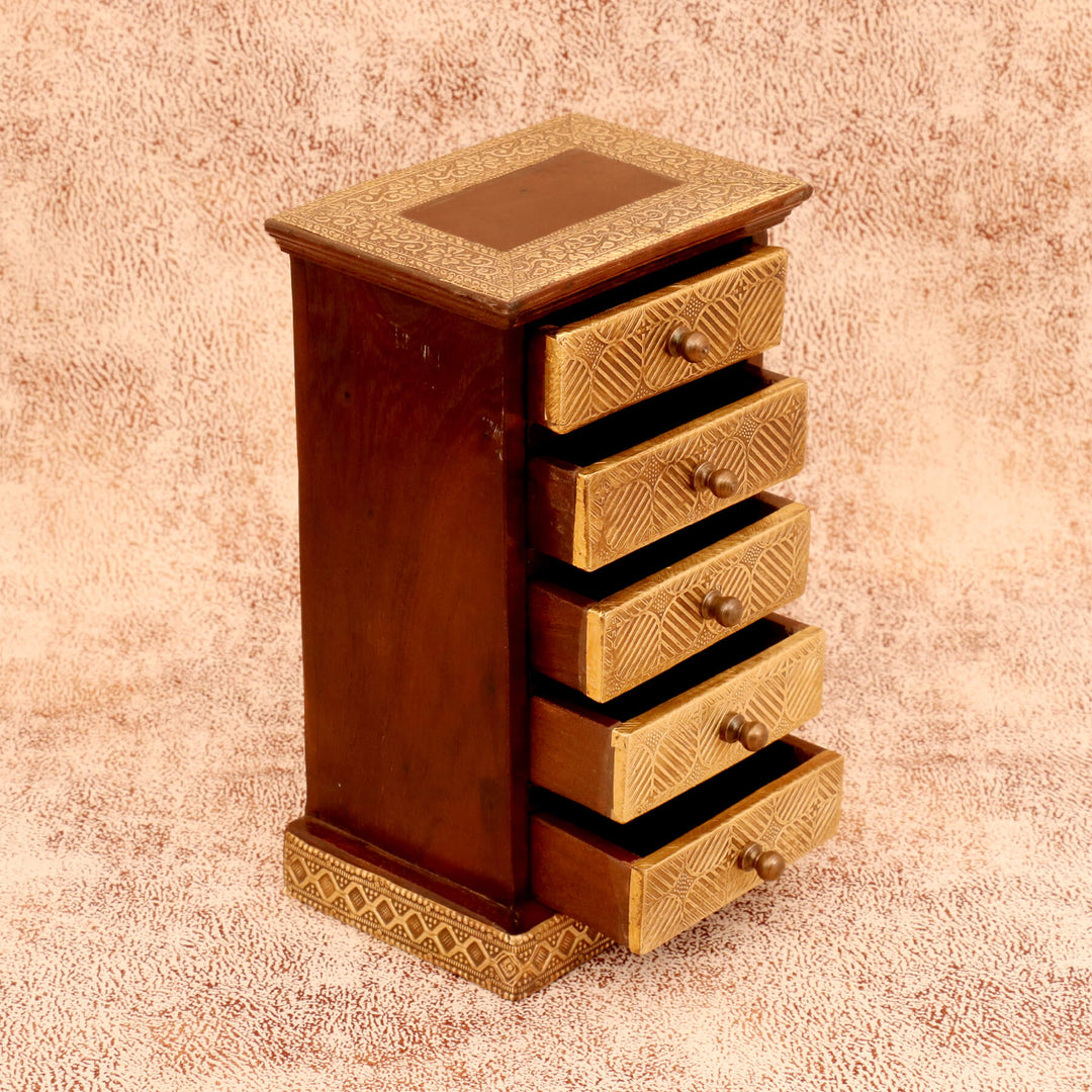 Five Drawer Chest (Dark Tone) Desk Organizer