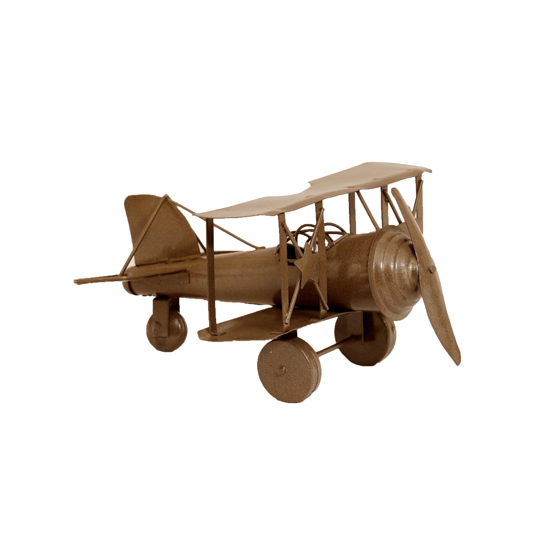 Vintage Brown Painted Plane Vehicle figurine