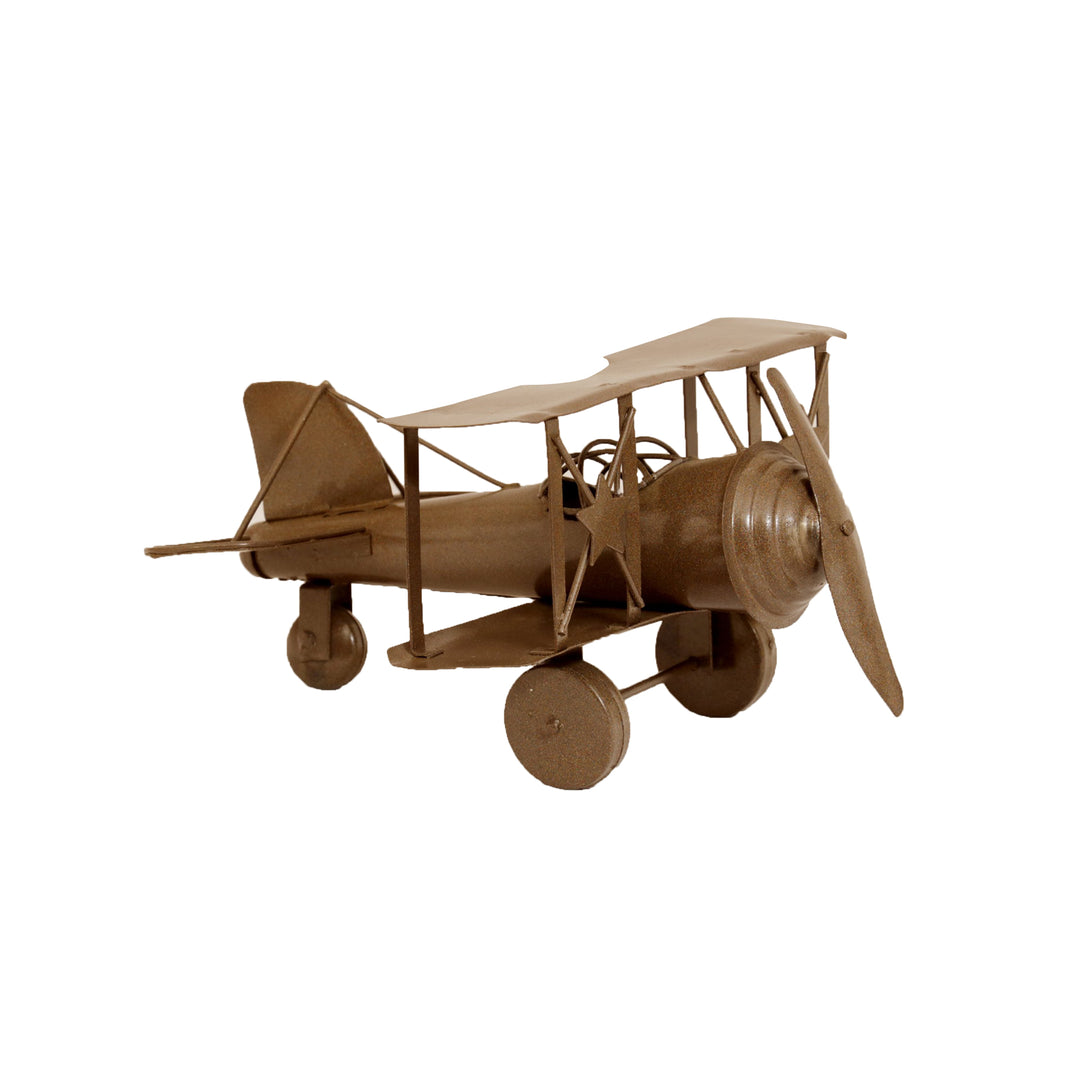 Vintage Brown Painted Plane Vehicle figurine