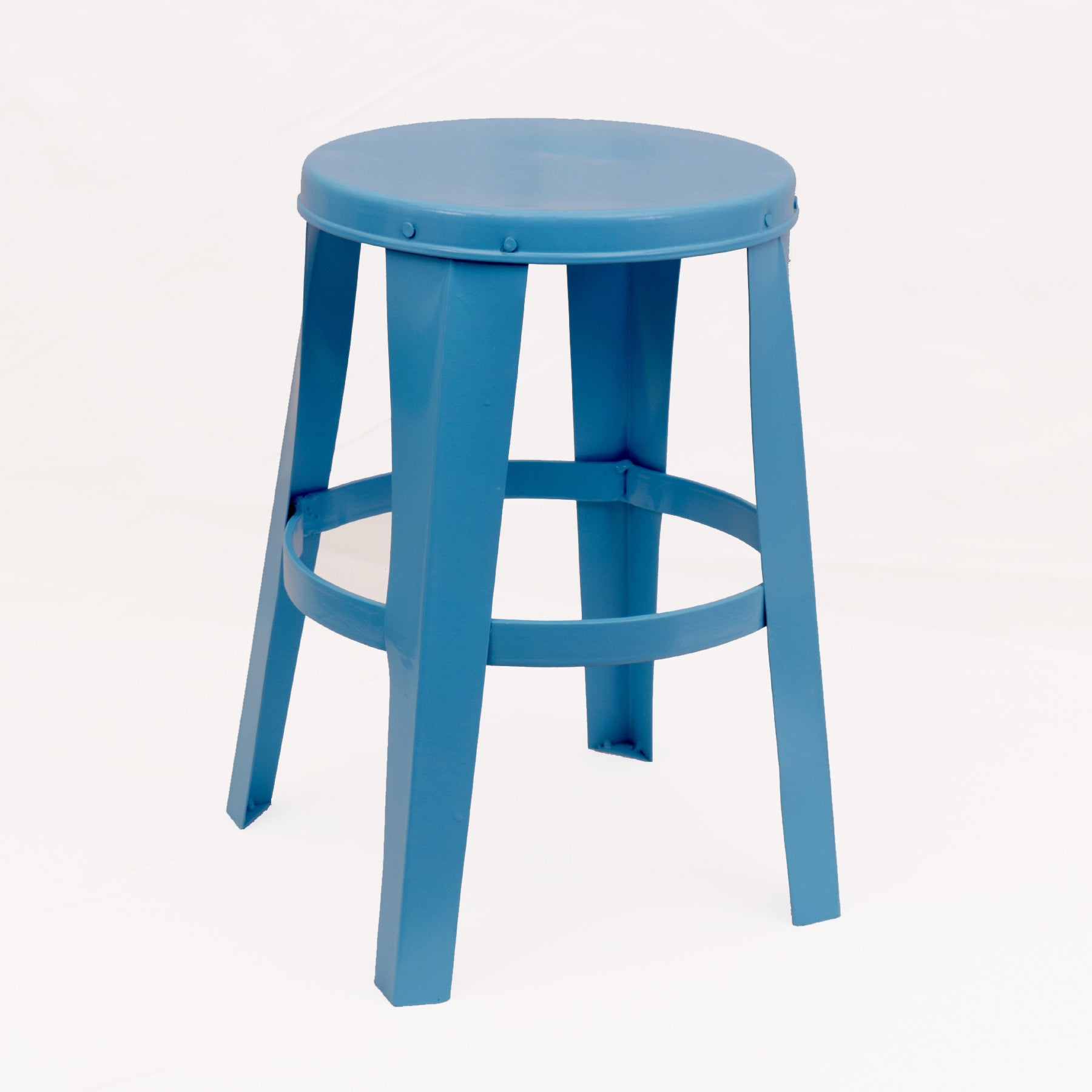 Blue Tin Stool Stool