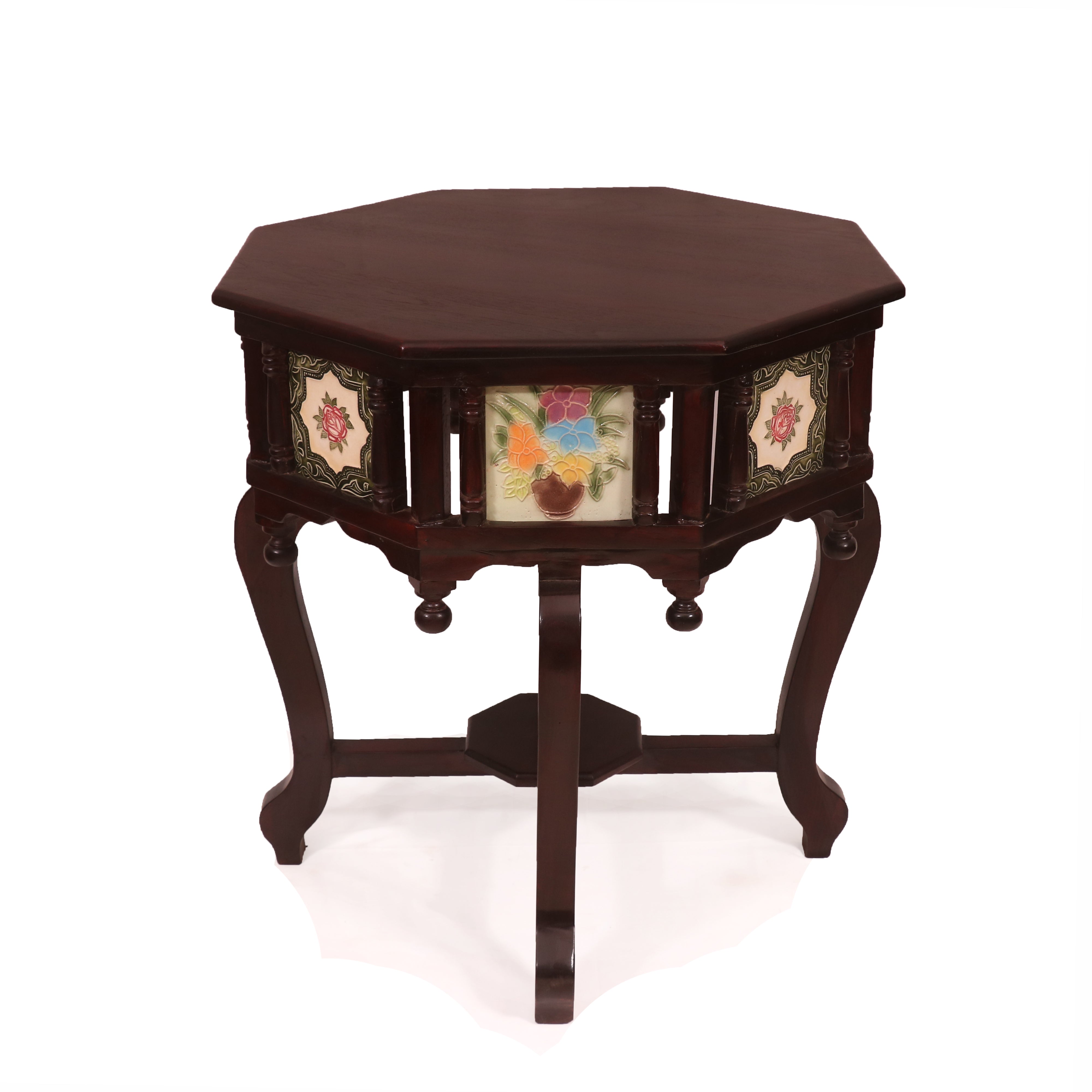 Colonial Wide Tiled Table End Table