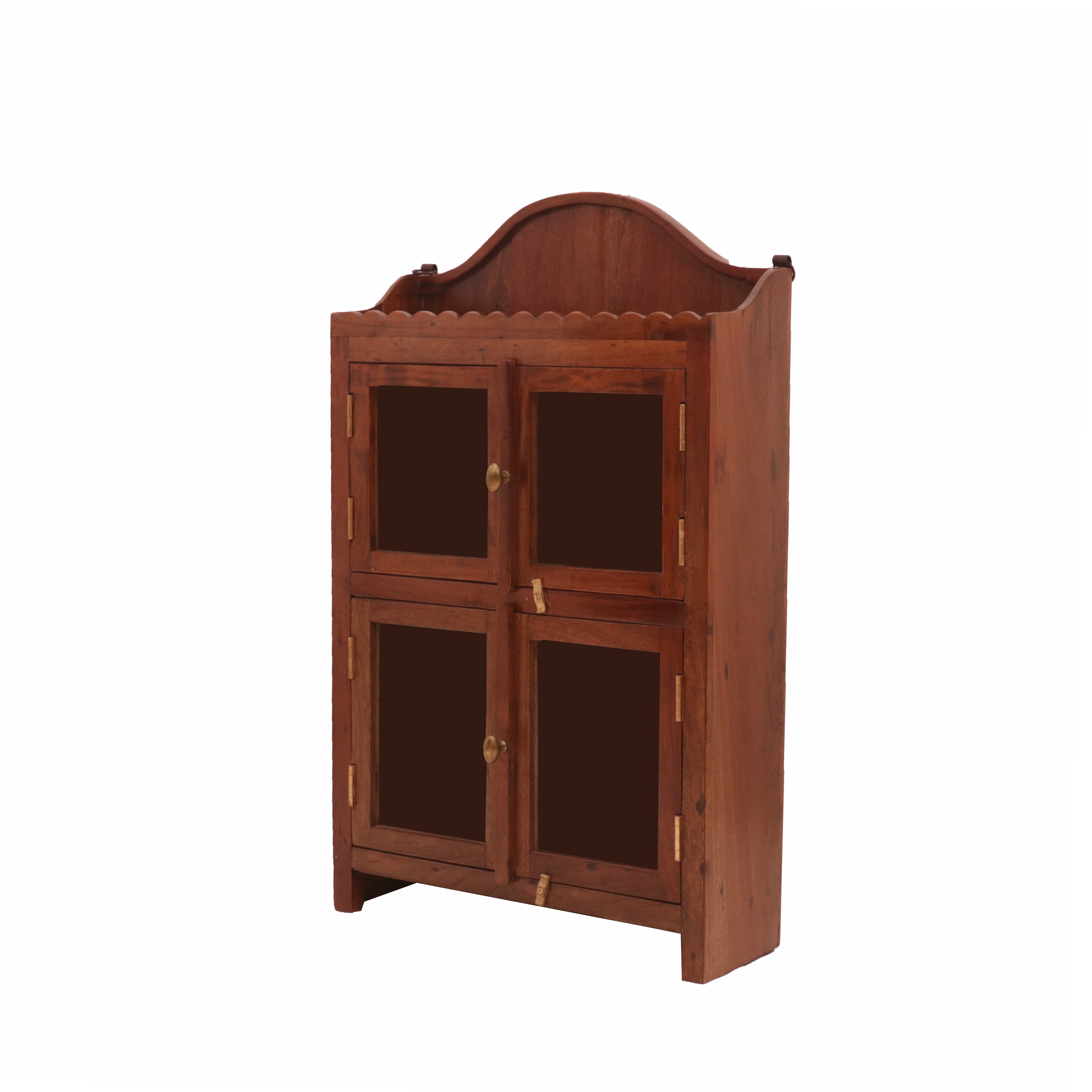 Two partitions & 1 Shelf Each Simple Glass and Wooden Cabinet Default Title Wall Cabinet
