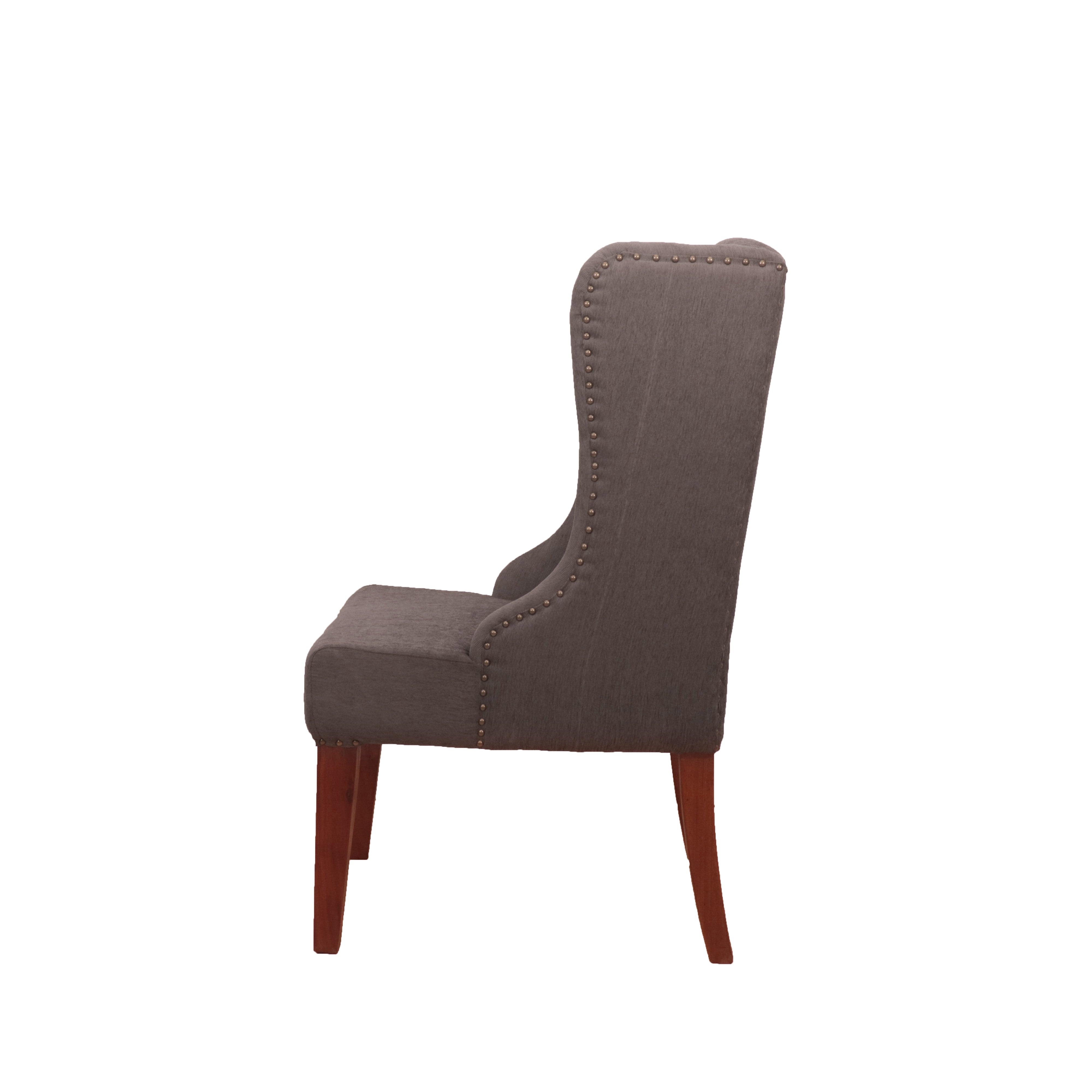 Grey Classic Winged Chair Arm Chair