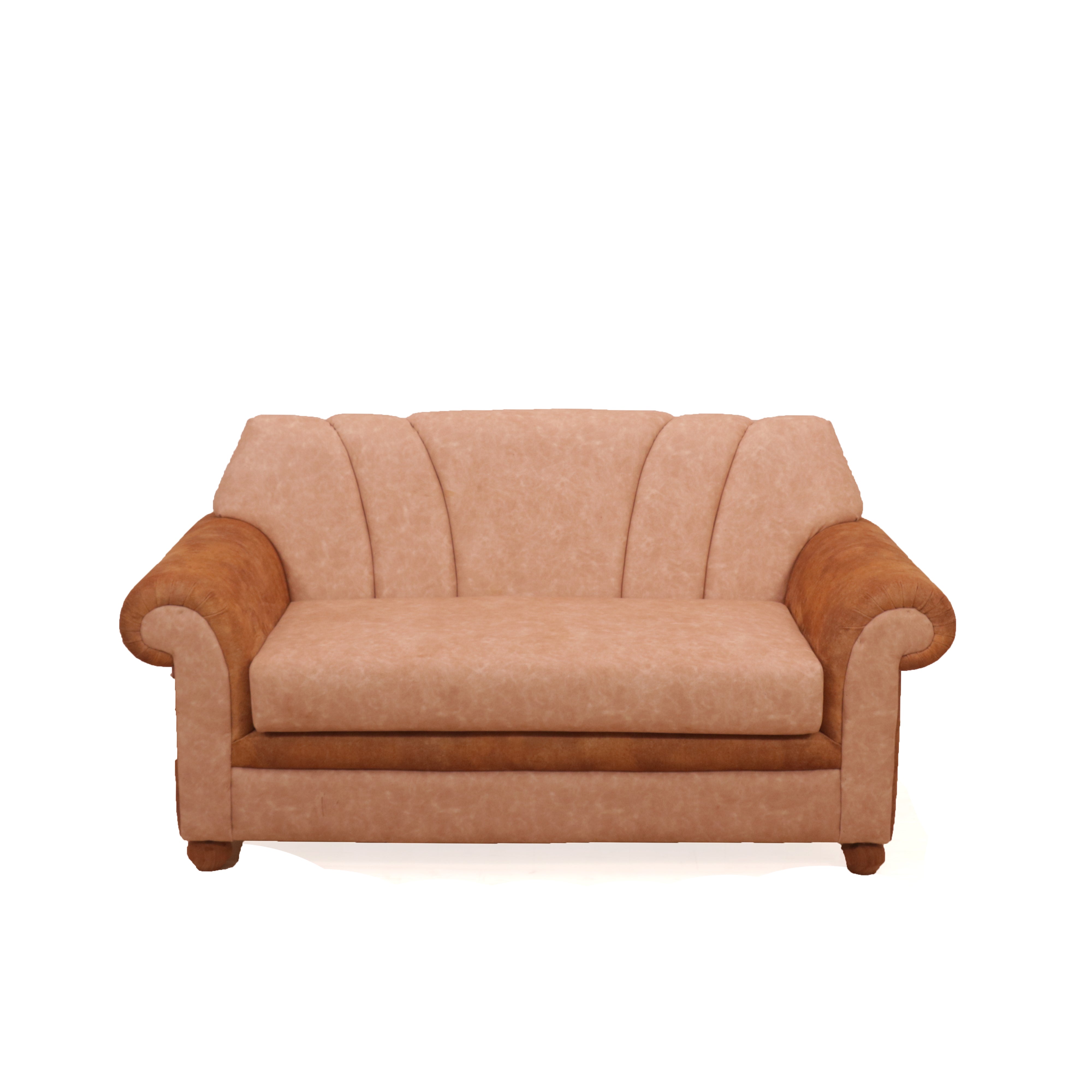 Layered Upholstered Beige Couch Sofa