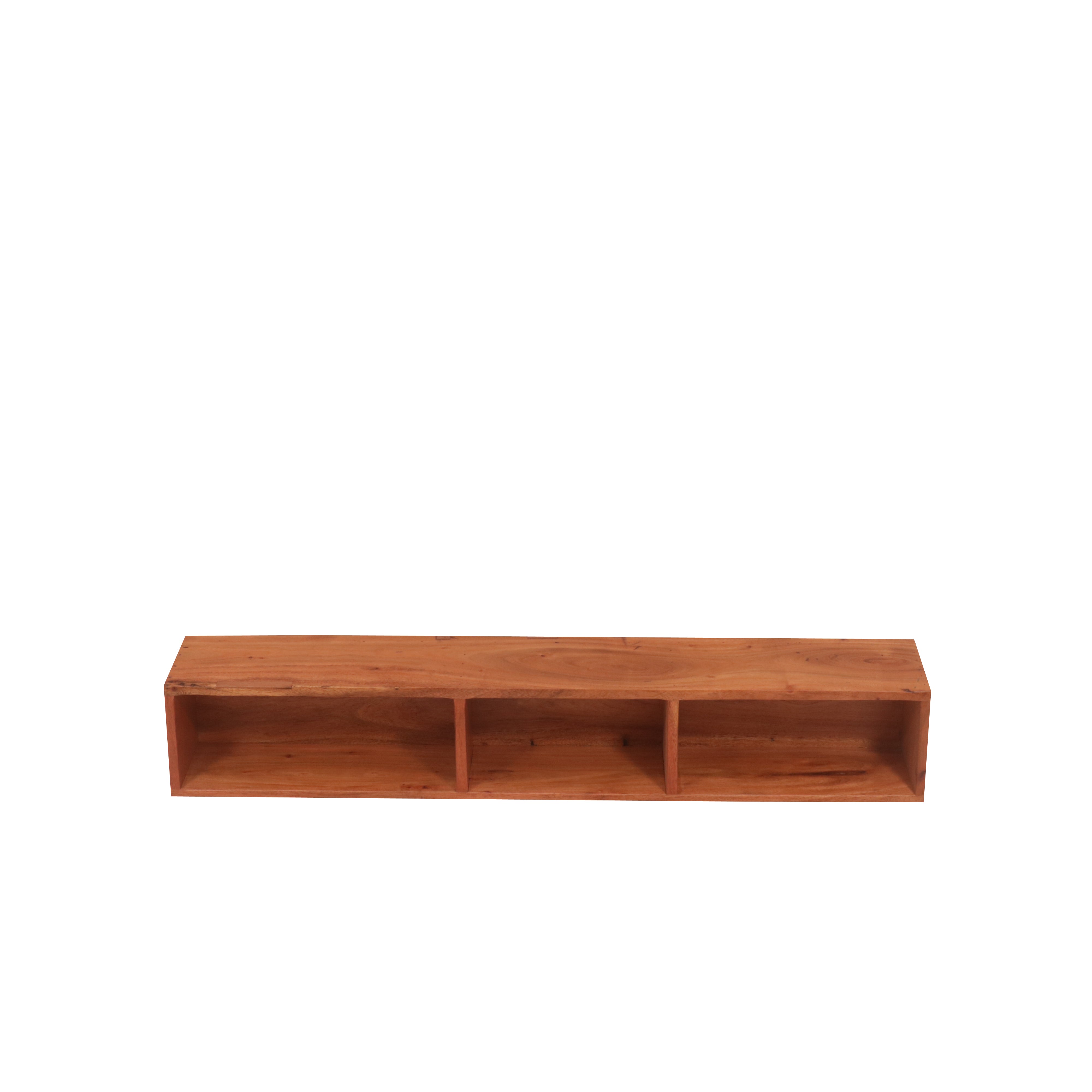 Triple Compartment Wooden Shelf Rack