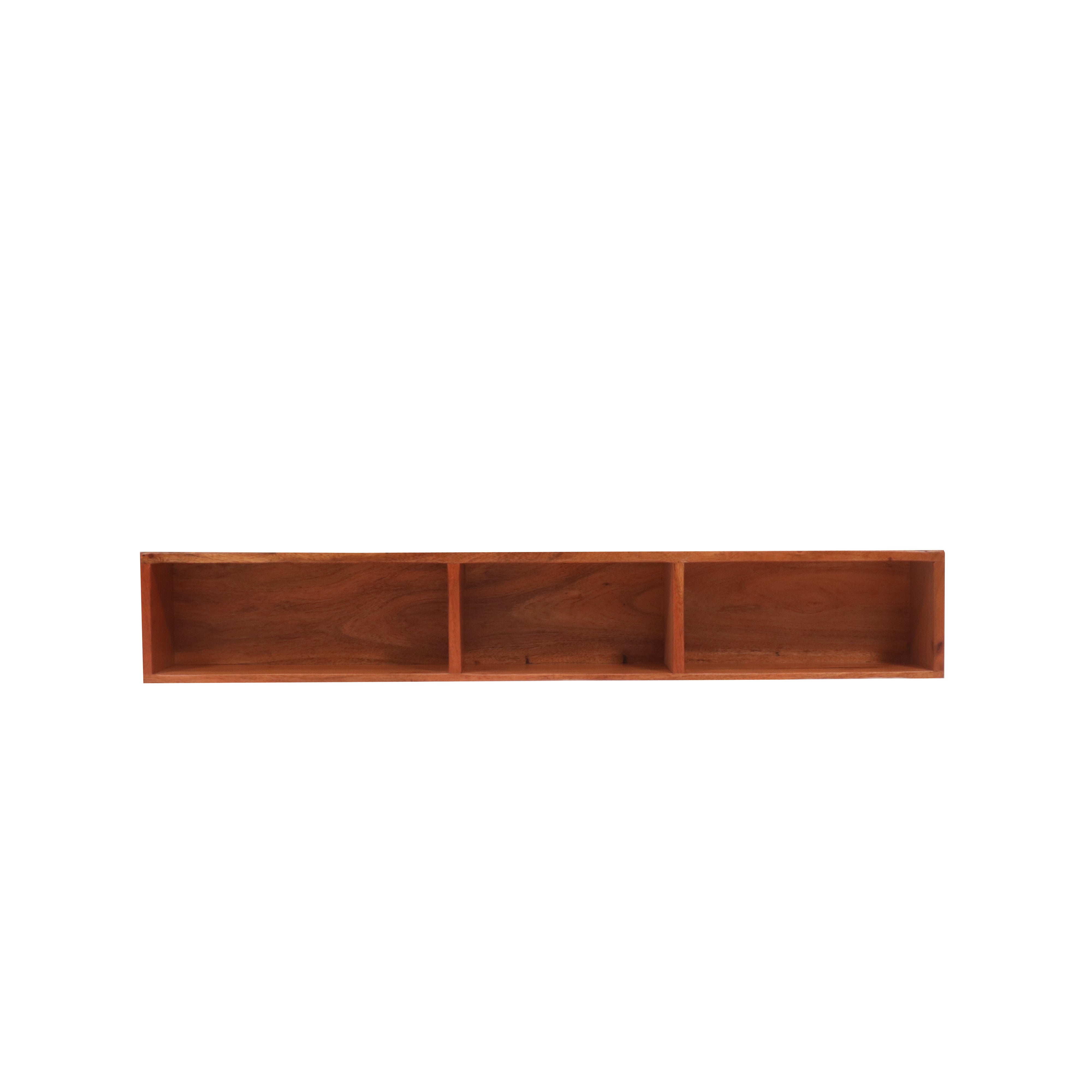 Triple Compartment Wooden Shelf Rack