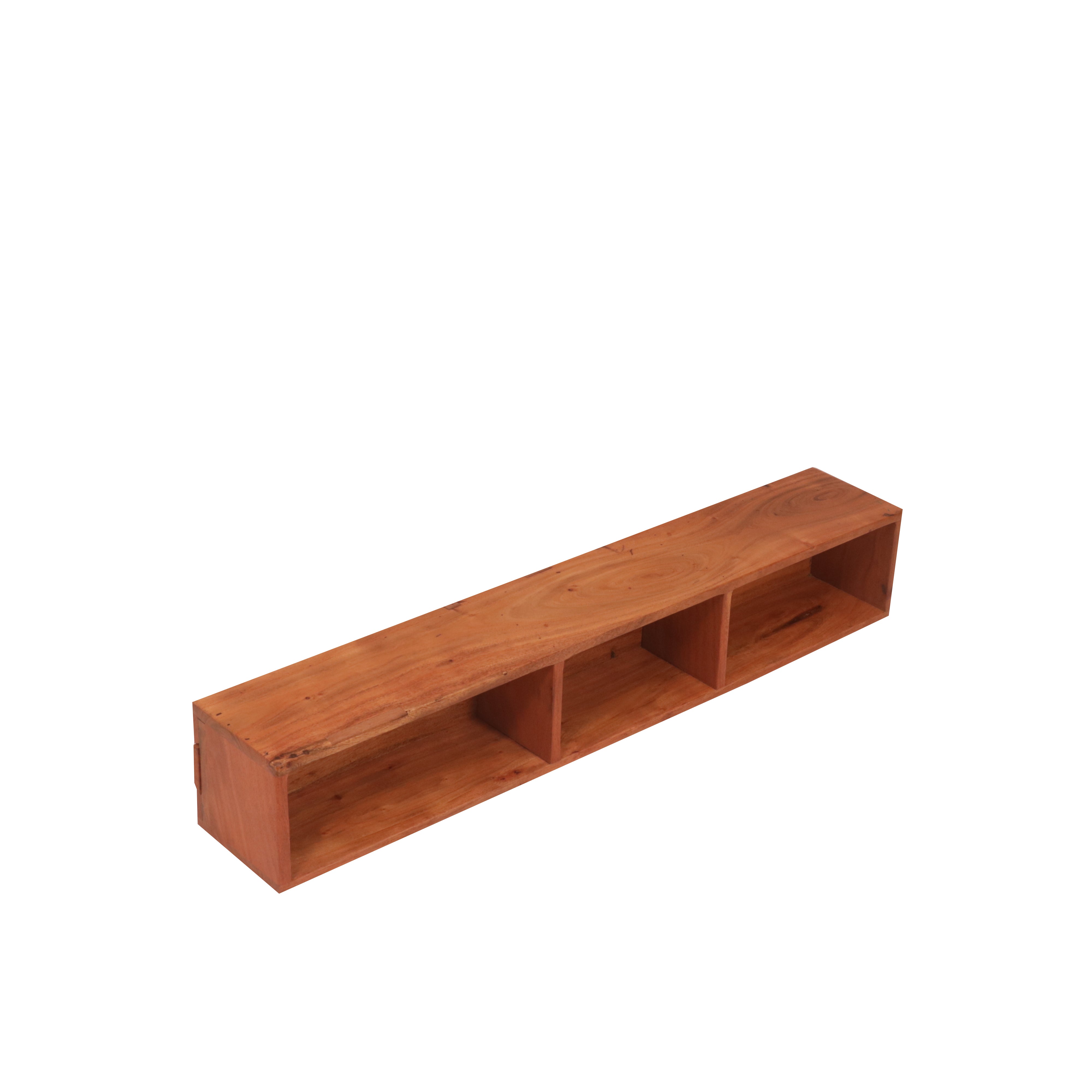 Triple Compartment Wooden Shelf Rack