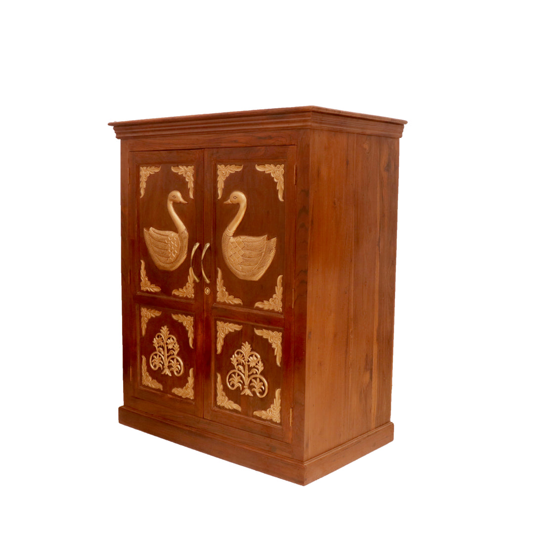 Peacock Wooden Cabinet Wardrobe