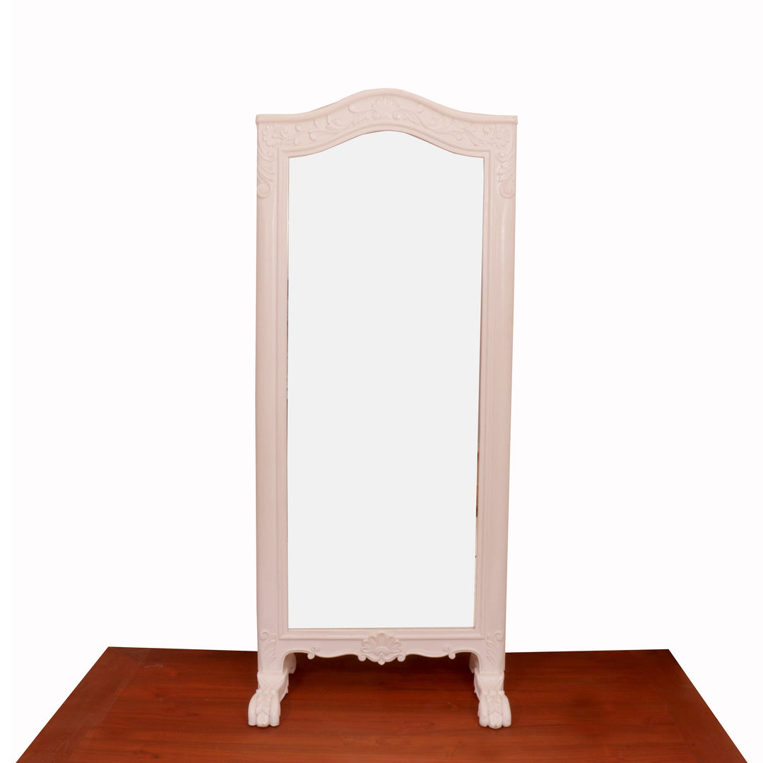 White Wooden Standing Mirror Mirror