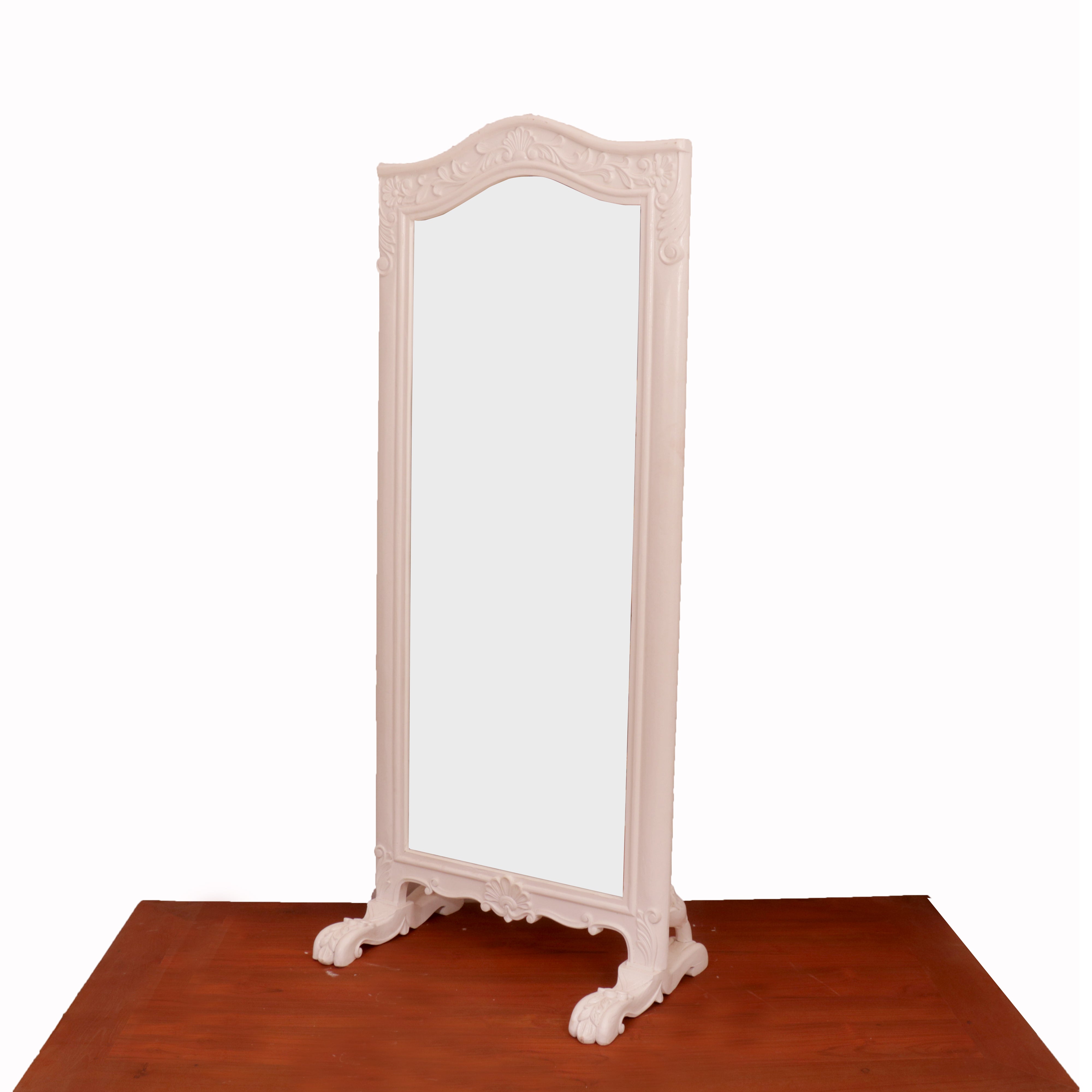 White Wooden Standing Mirror Mirror