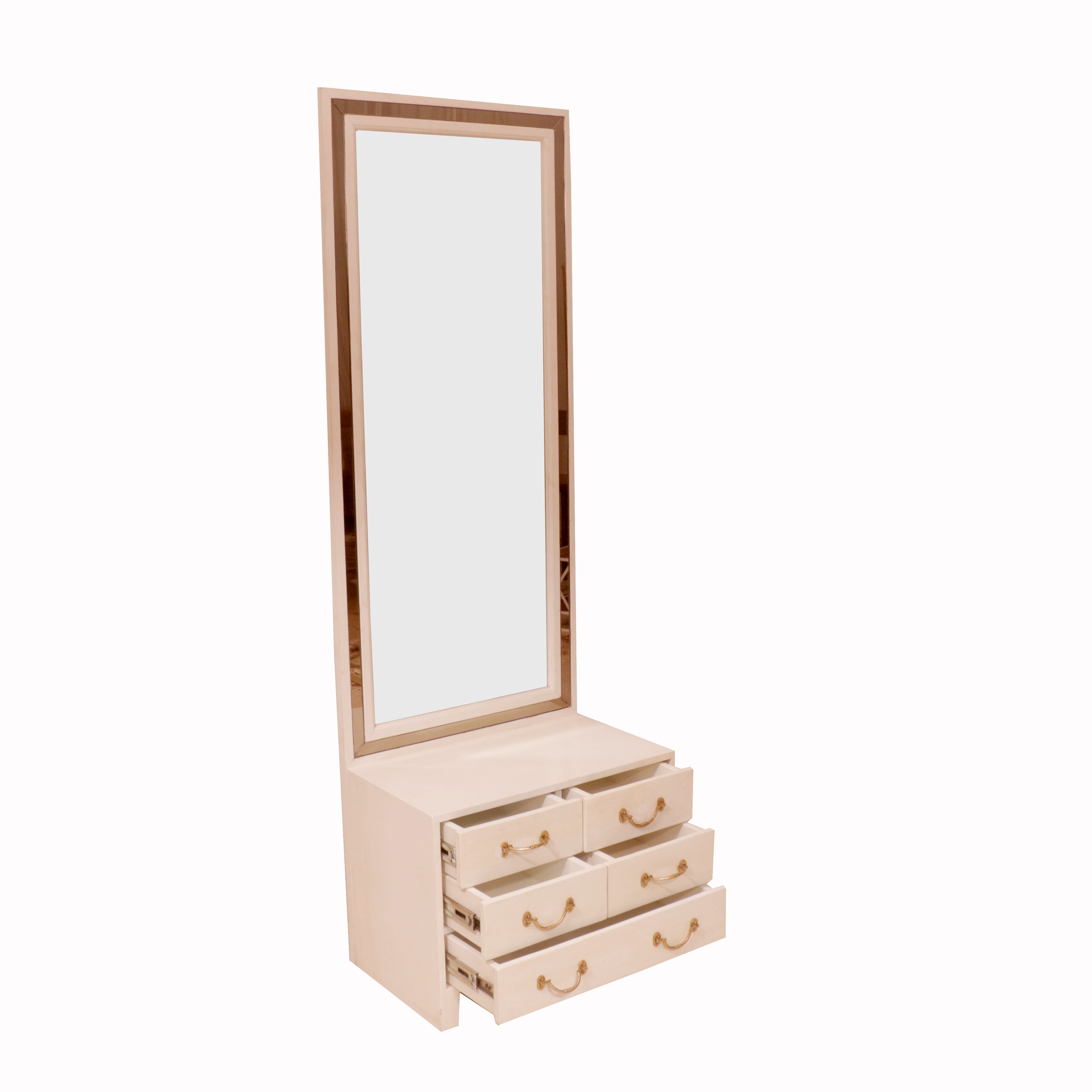 White Mirror with Drawers Dressing Table