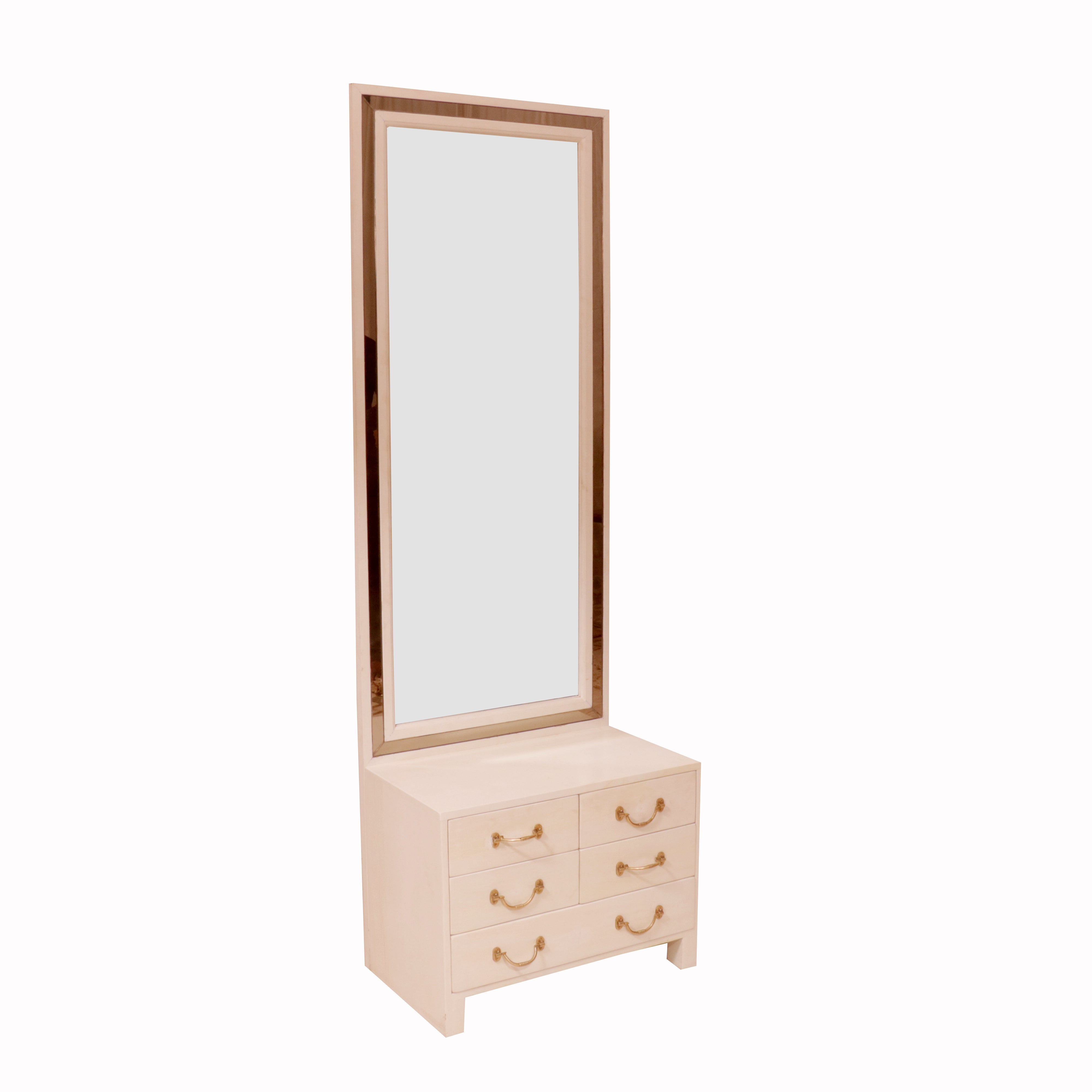 White Mirror with Drawers Dressing Table