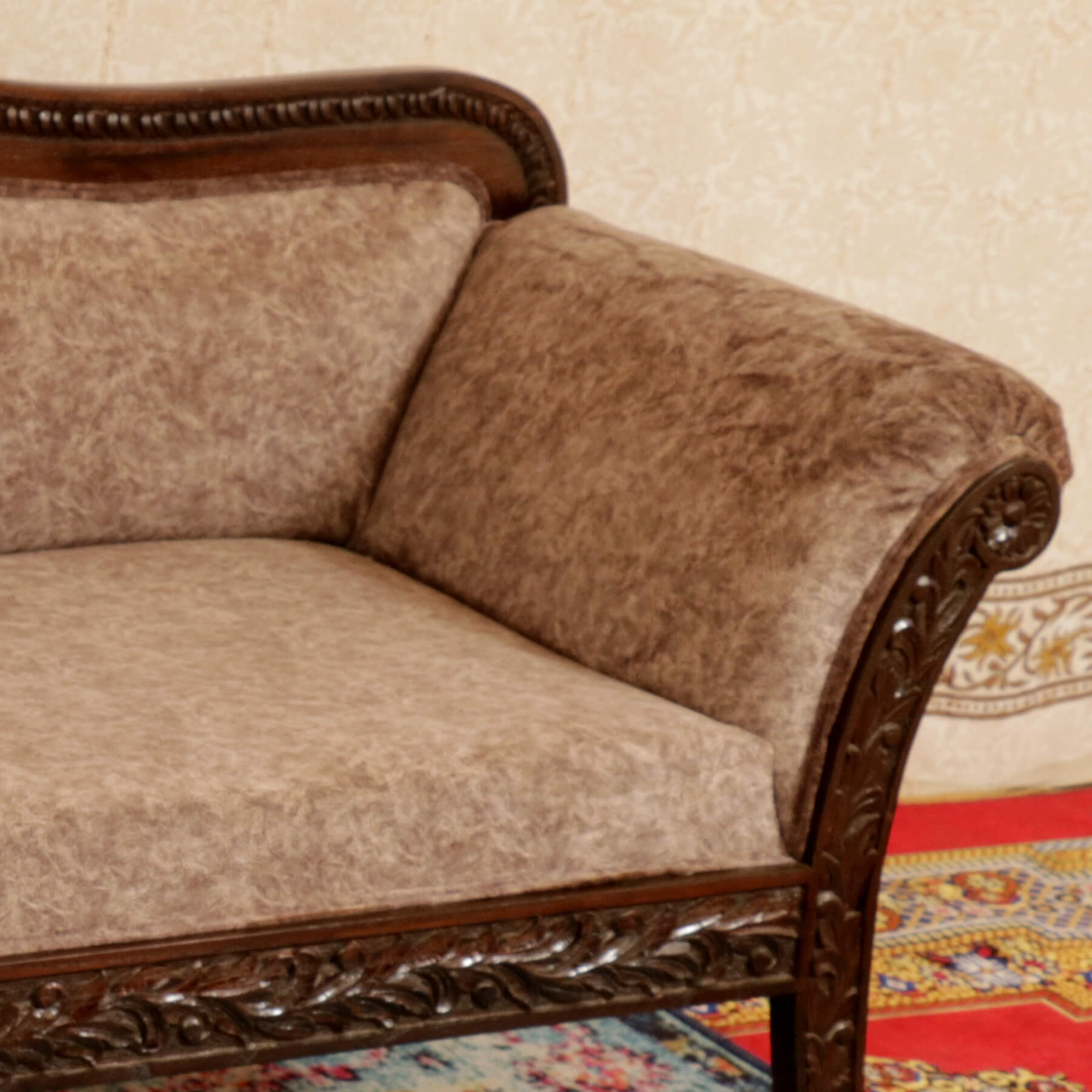 Elegant Three Seater Wood Sofa Sofa