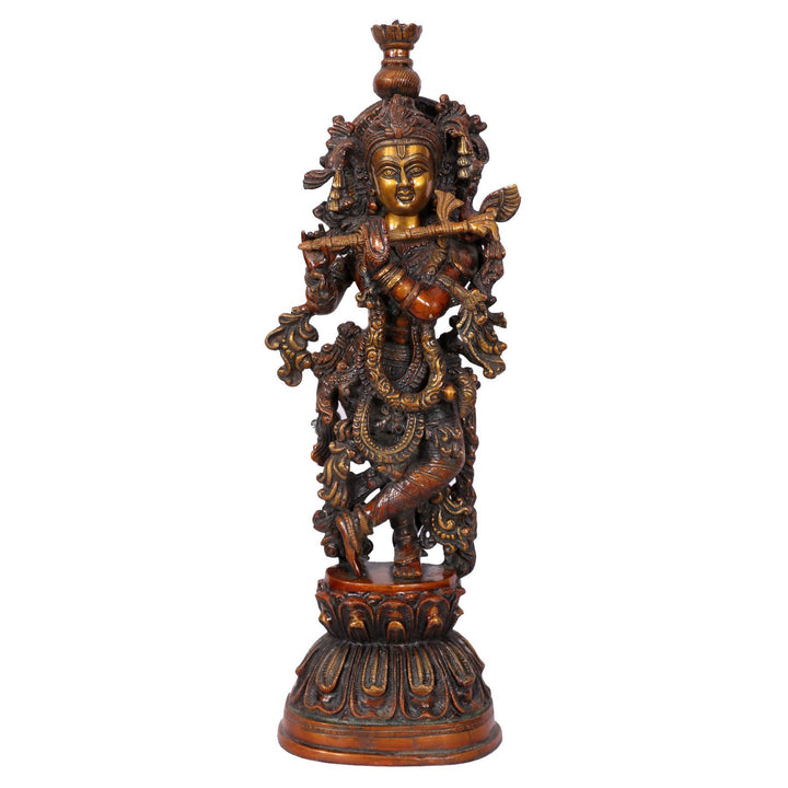 Brass Krishna Statue Traditional Décor