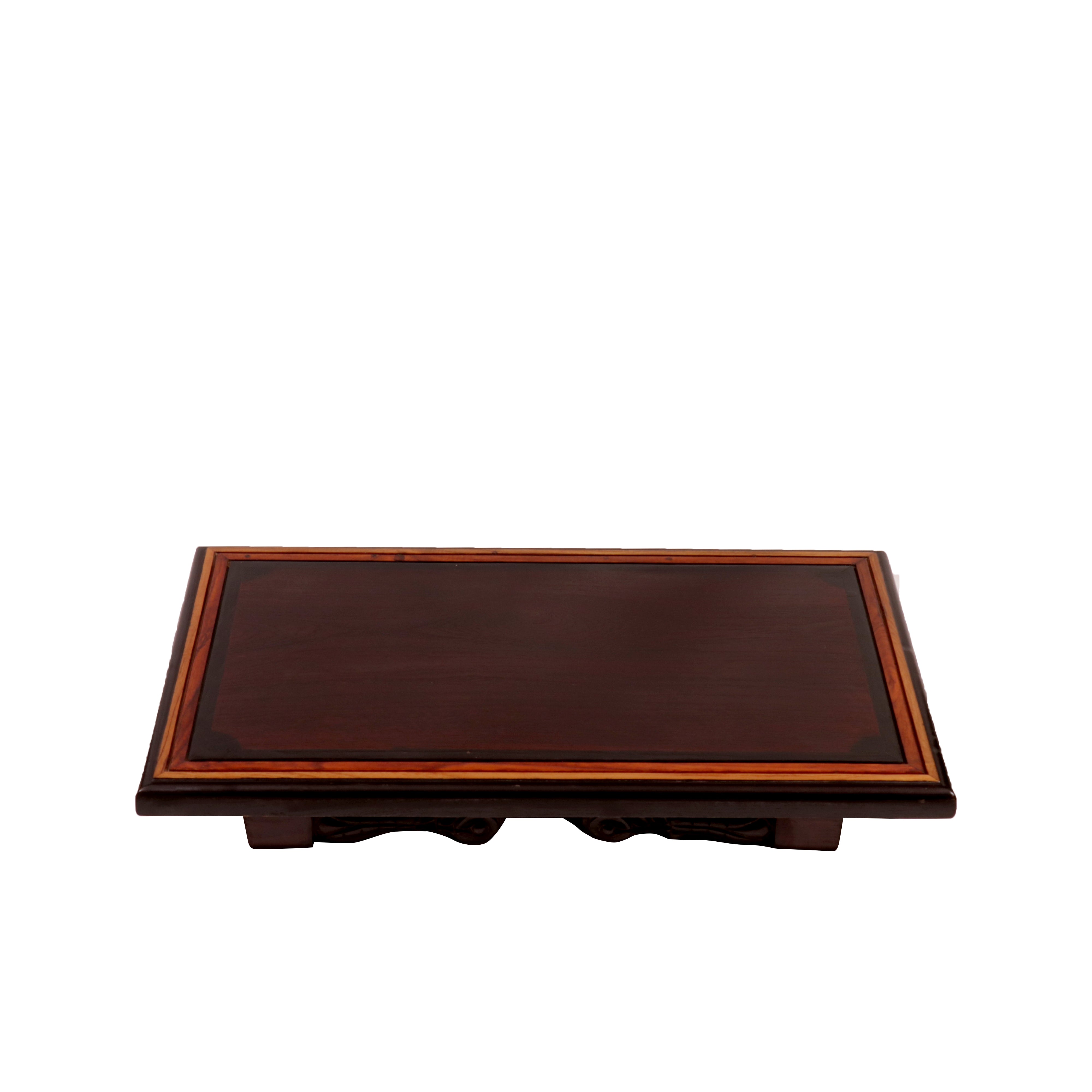 Dark Tone Carved Legs Wooden Folding Table Bajot