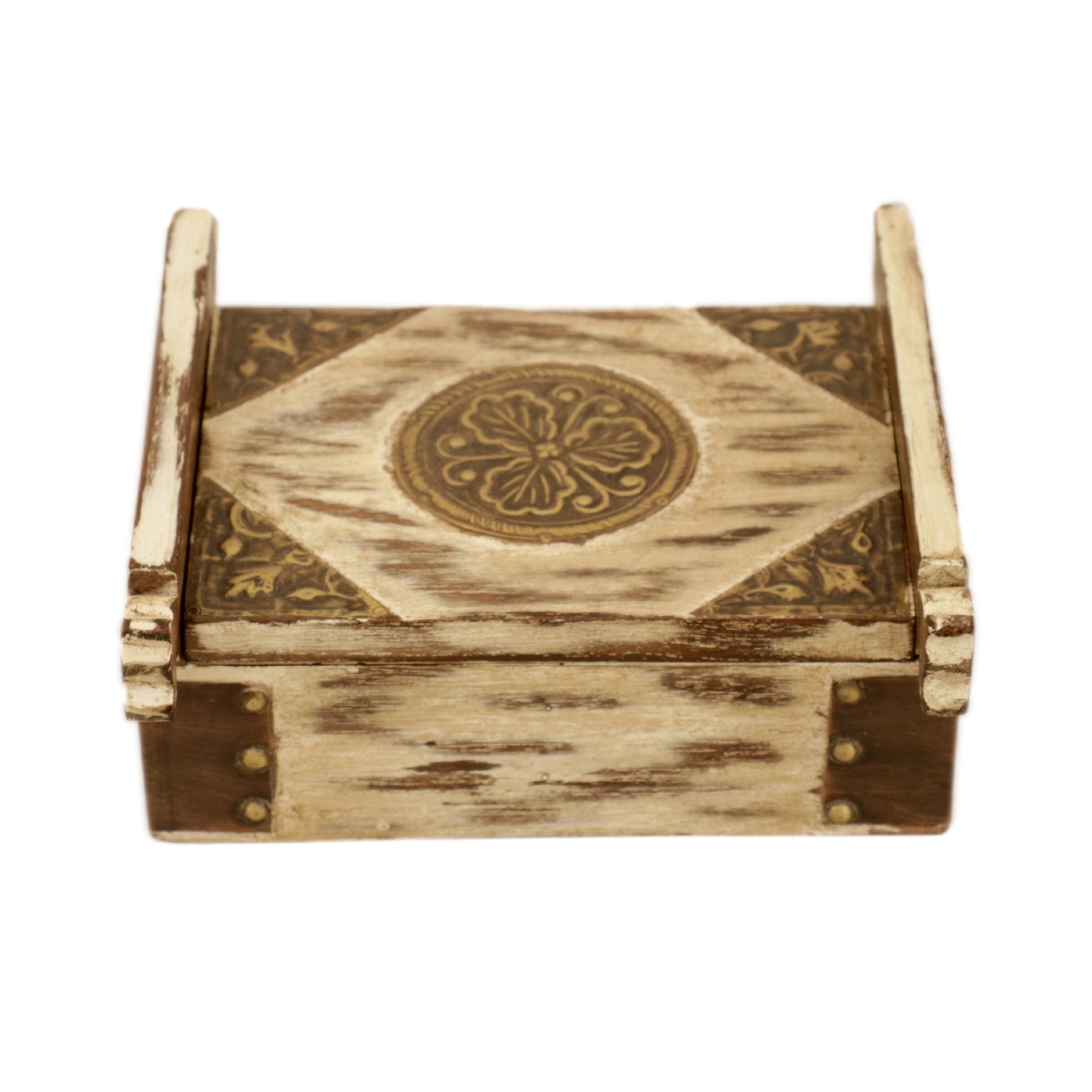 Solid wood Artisan Box Black Brass Wooden Box