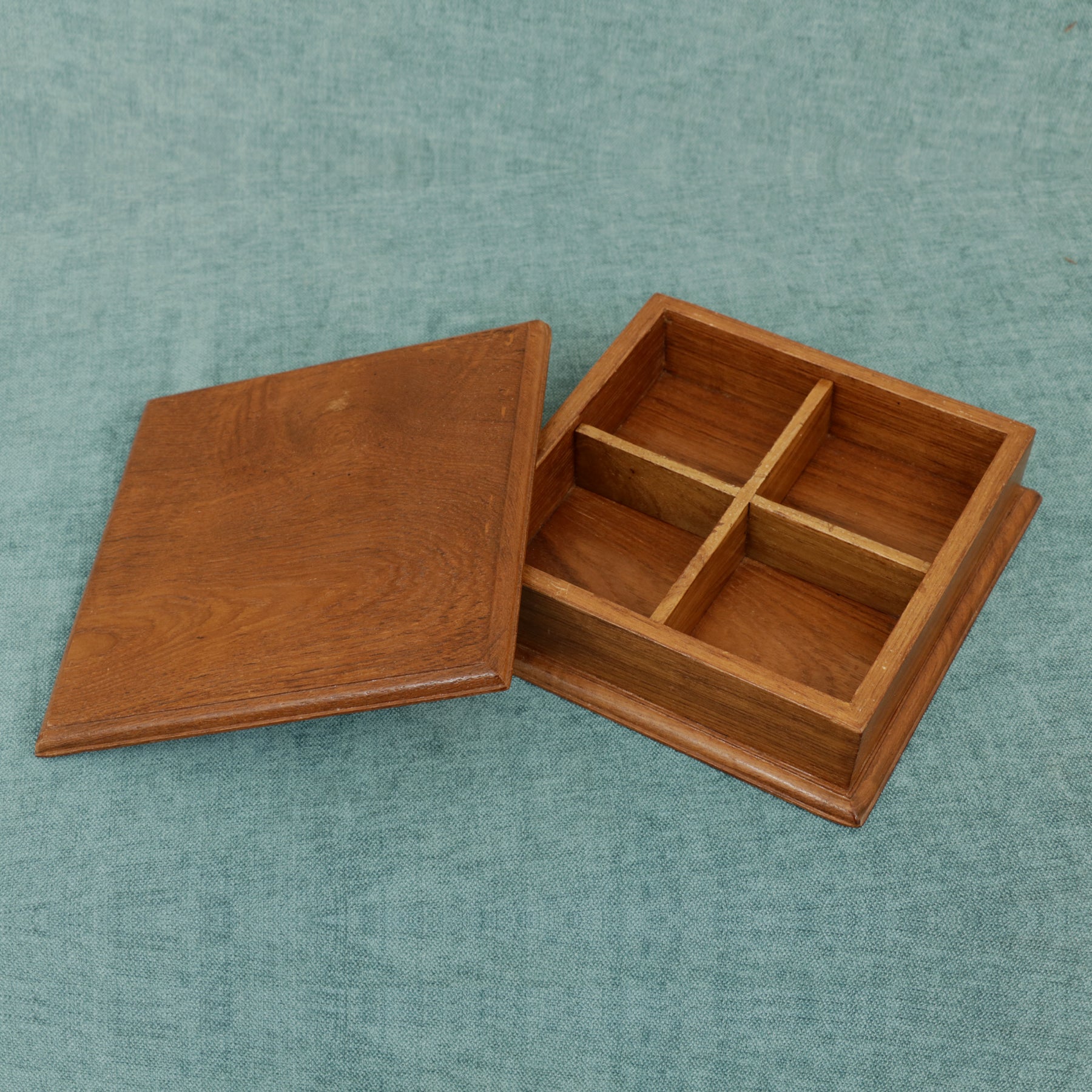 Four Compartment Square Box Wooden Box