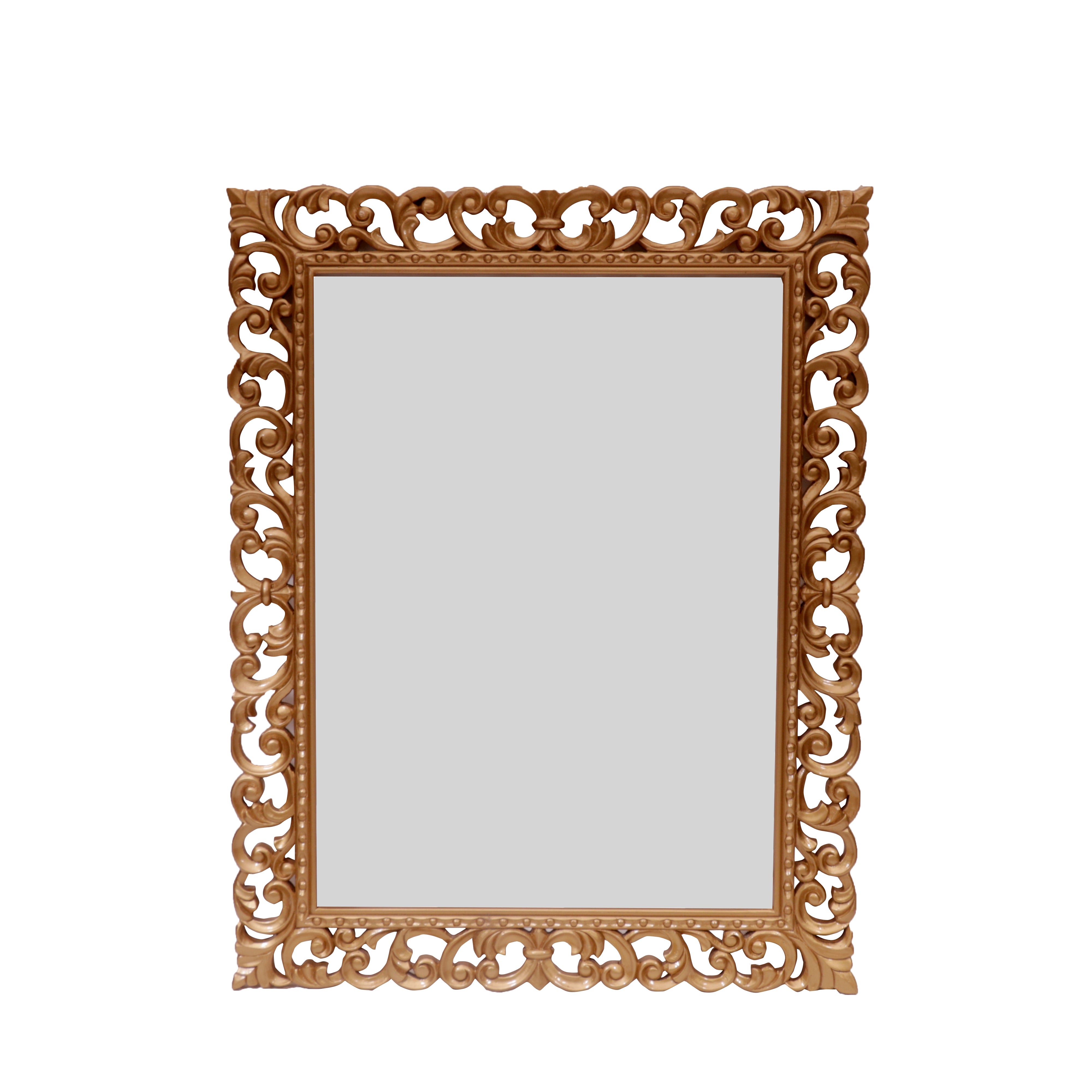 Wooden Wide Golden Mirror Mirror