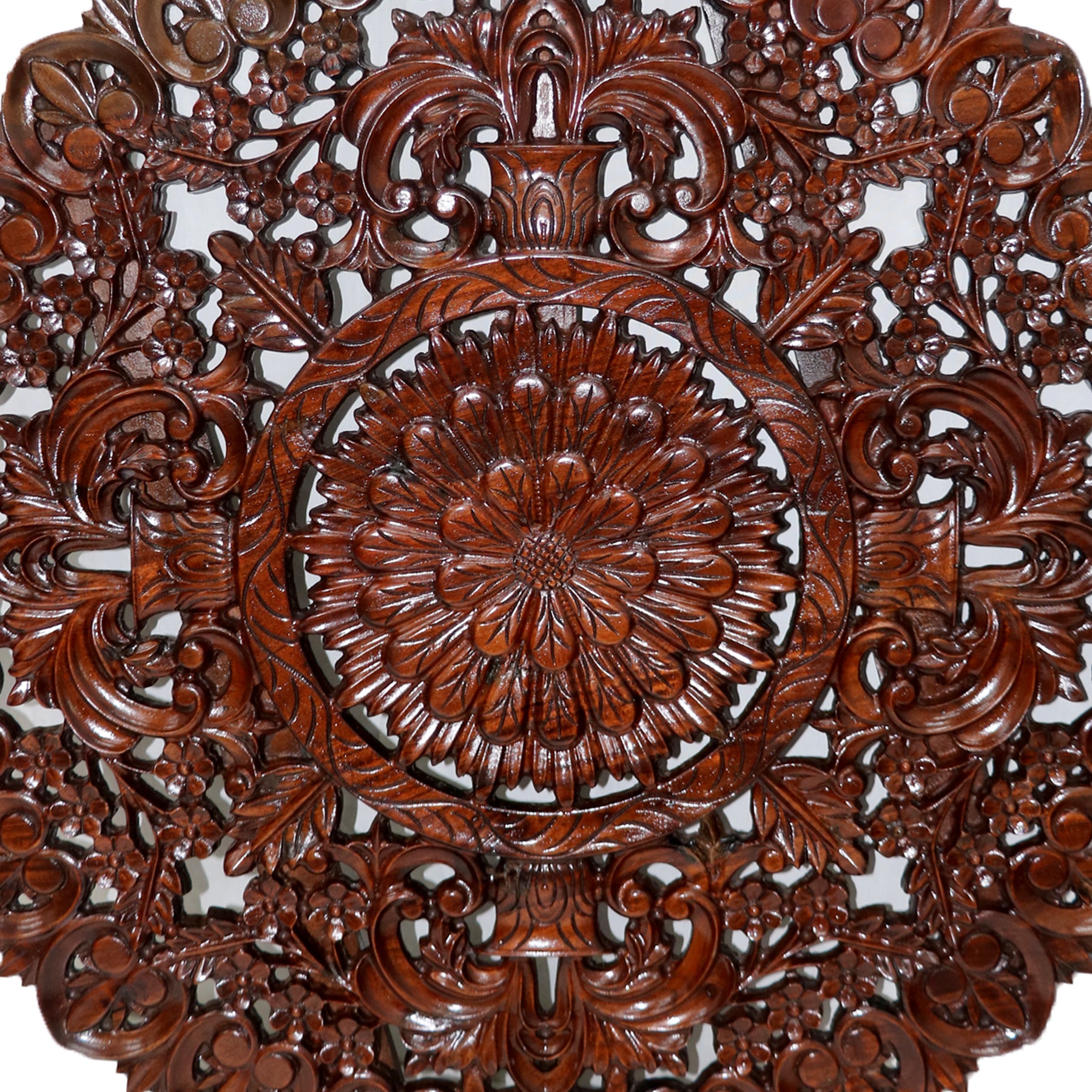 Intricate Carved Circle of Art Wall Decor