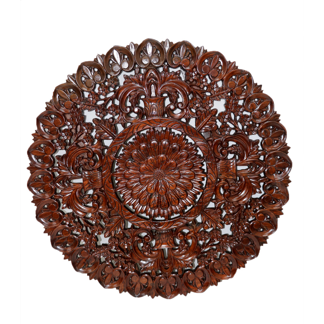 Intricate Carved Circle of Art Wall Decor