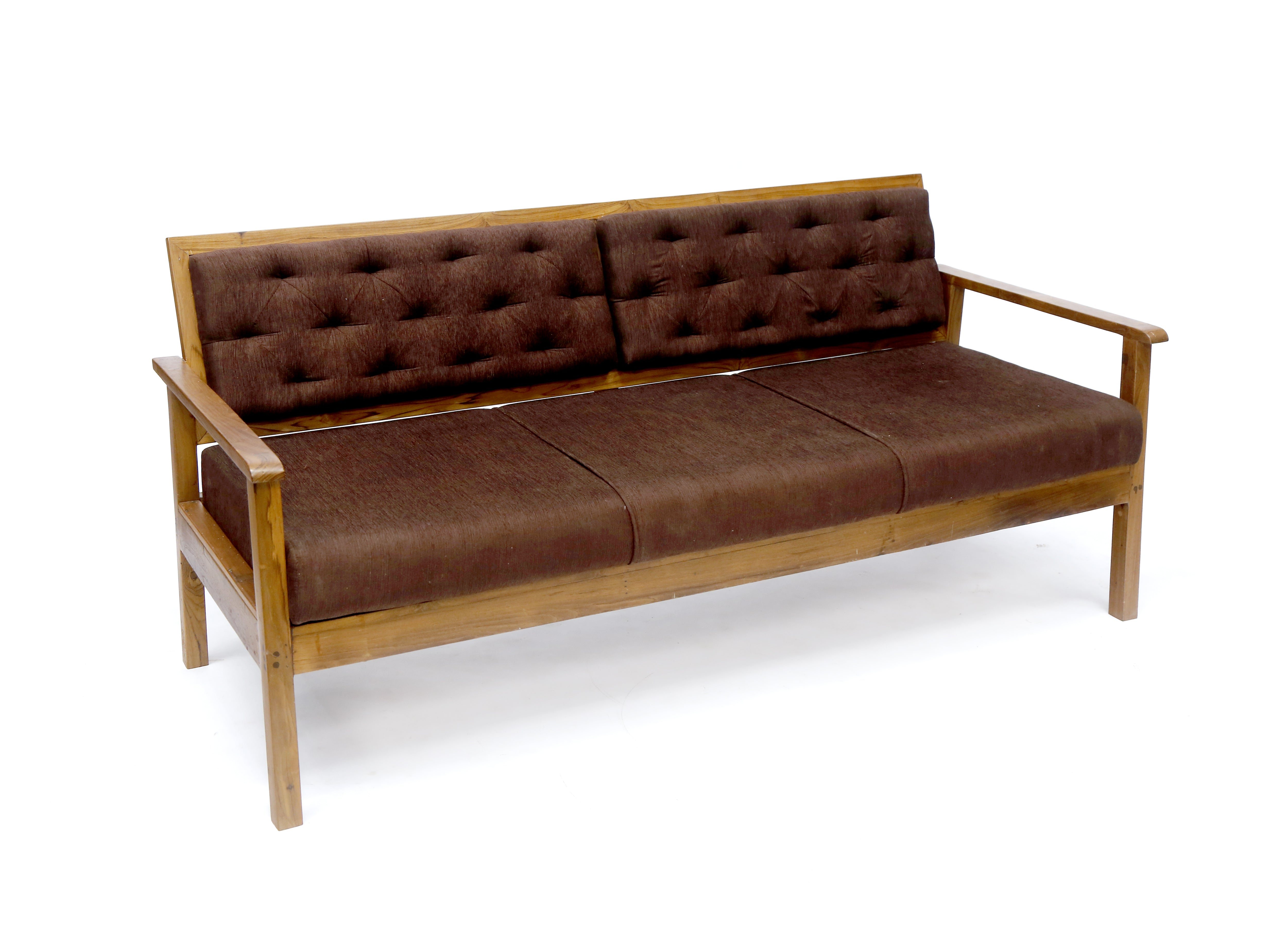 Wooden 3 Seater Upholstered Sofa Sofa