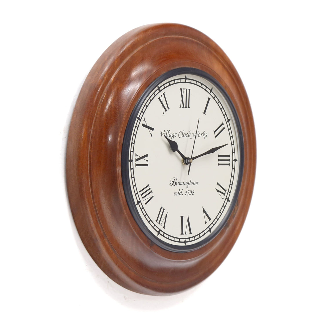 Wooden Colonial Design Clock (12 Inch Round (Dial : 8 Inch)) Clock