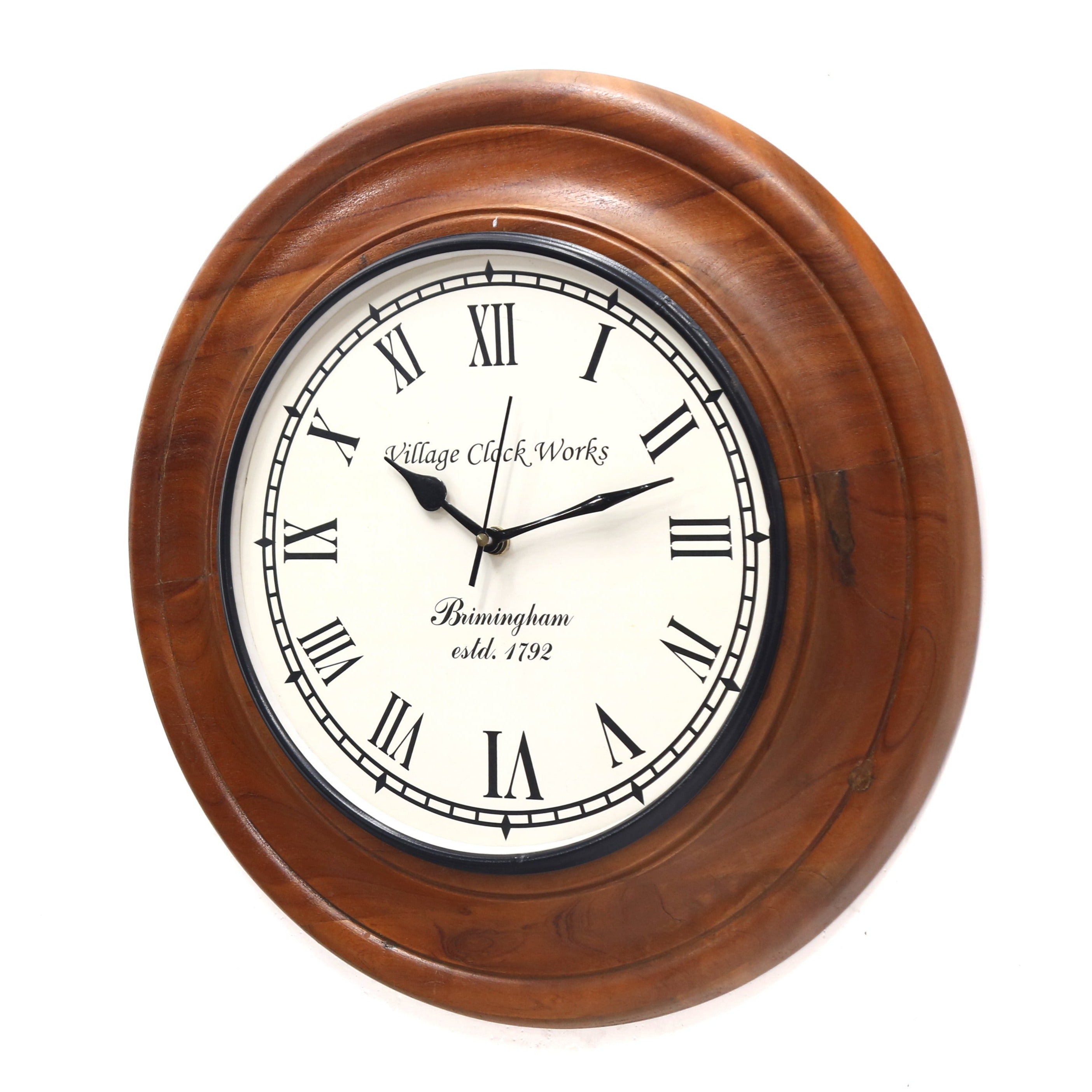 Wooden Colonial Design Clock (12 Inch Round (Dial : 8 Inch)) Clock