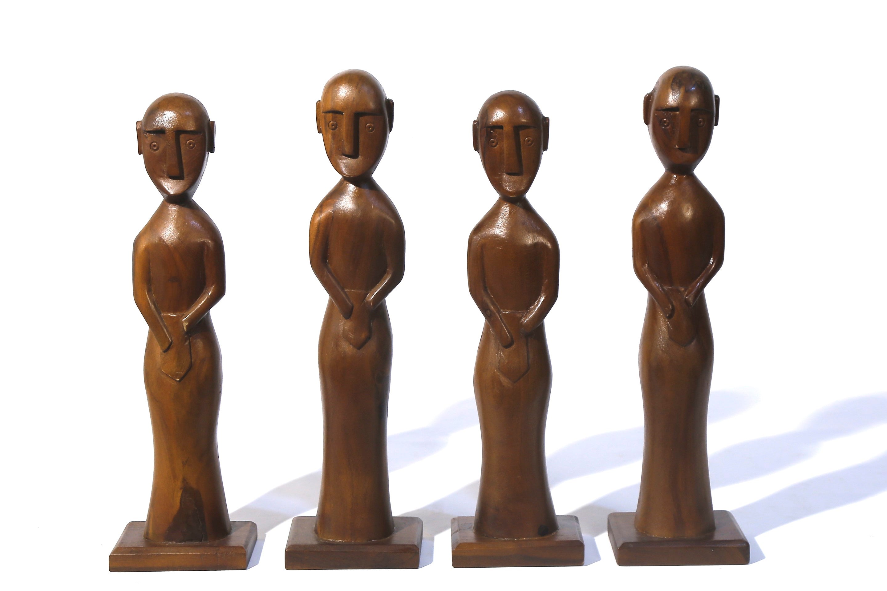 (Set of 4) Artistic Wooden Figurine Traditional Décor