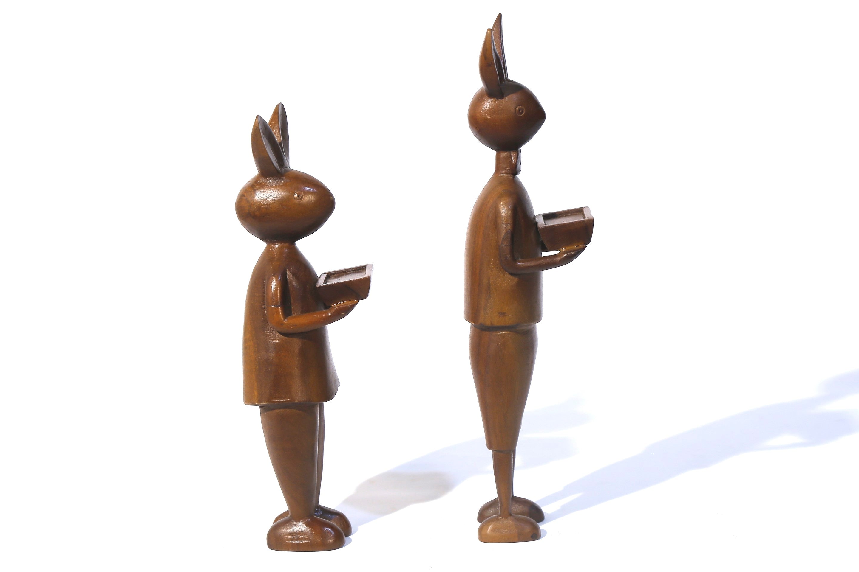 Wooden Scholar Rabbit Figurine Animal Figurine