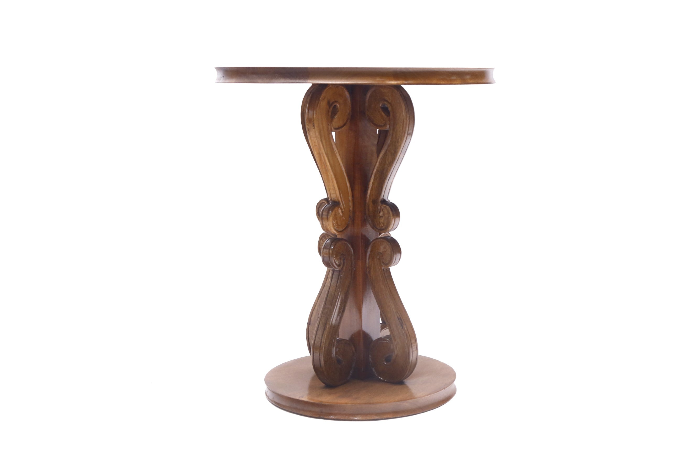 Wooden Curved Round End Table End Table