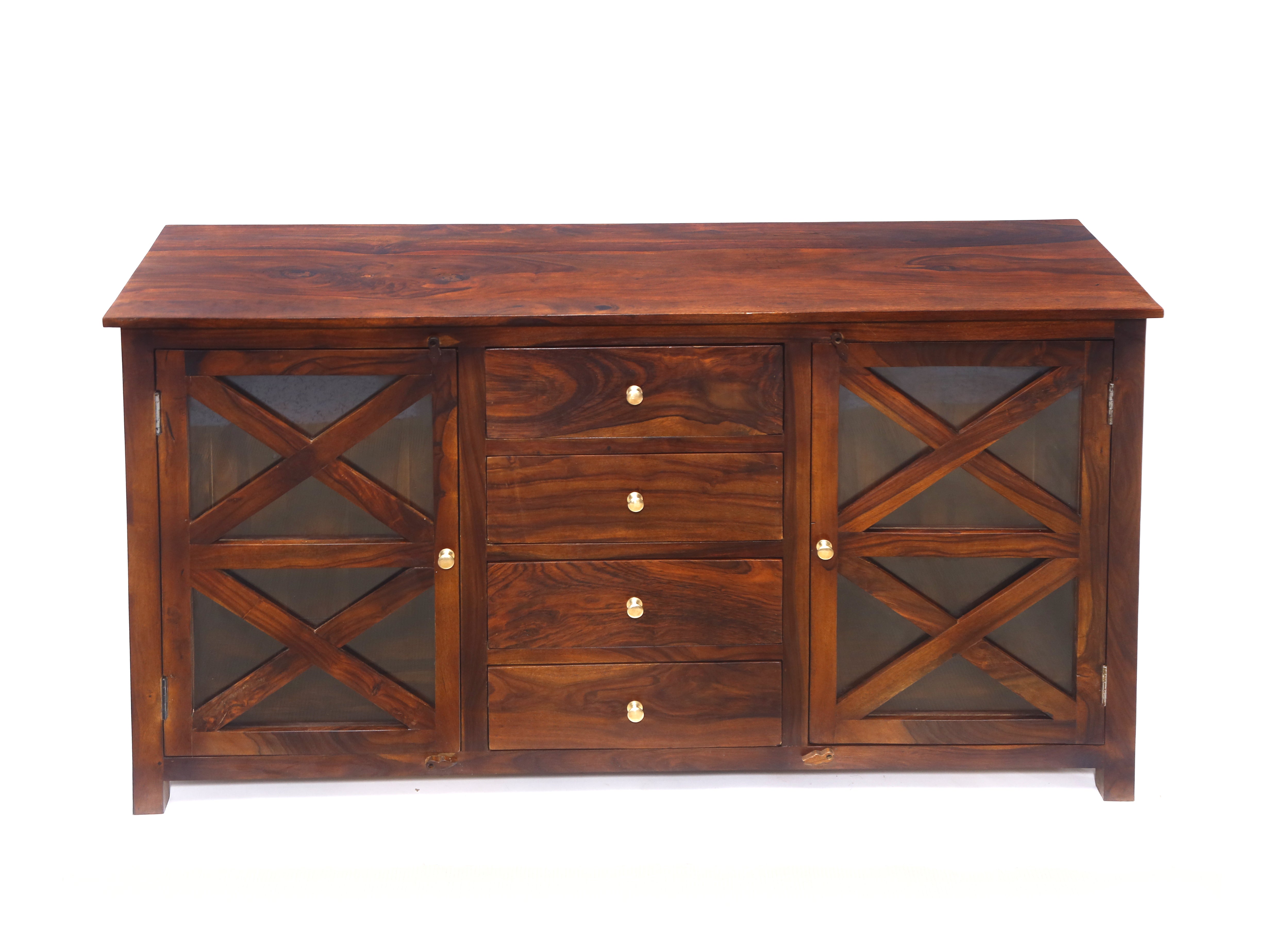 Wooden 2-door-4 drawer cupboard Cupboard