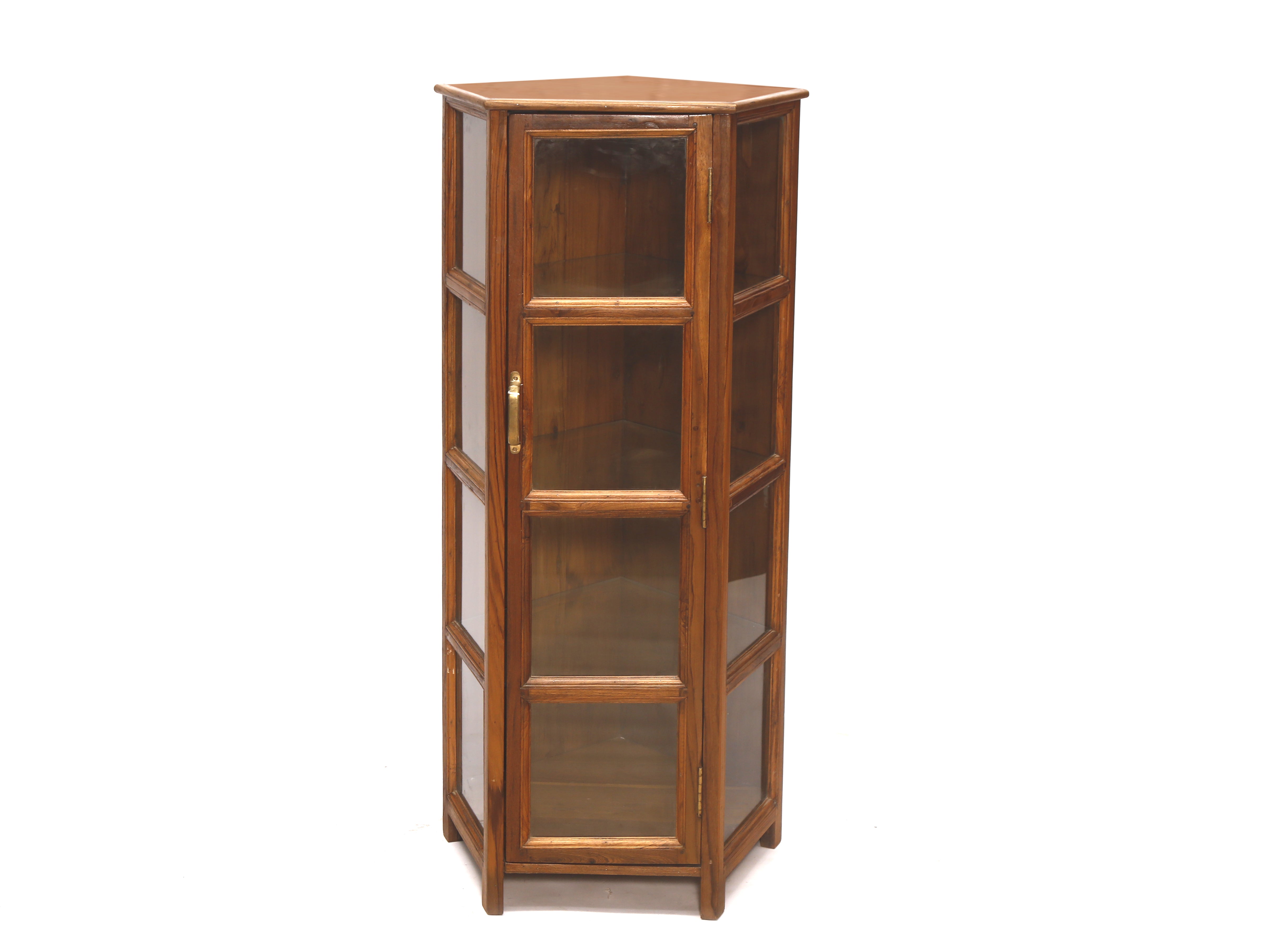 Wooden Angled Corner Showcase Corner Cabinet