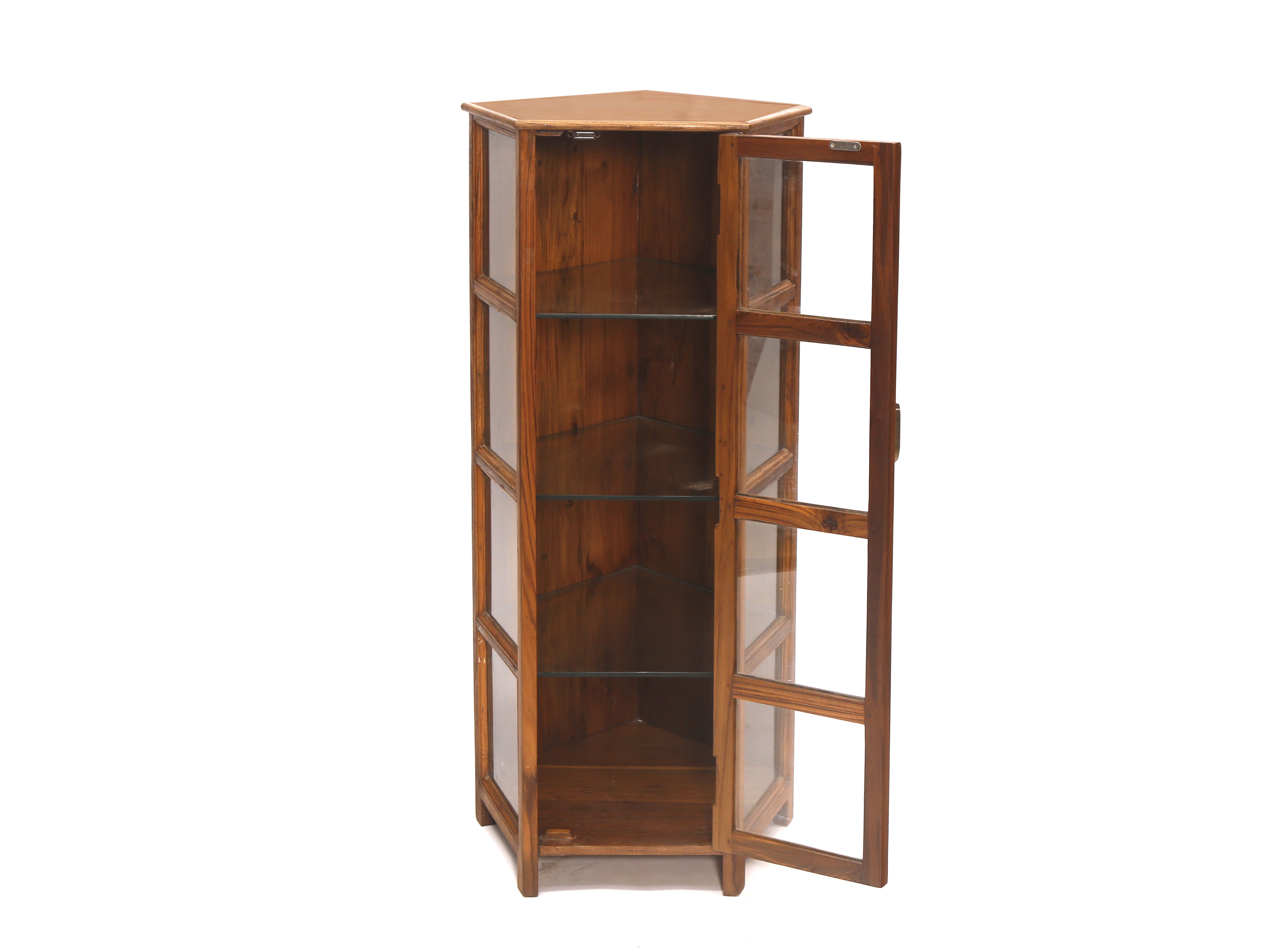 Wooden Angled Corner Showcase Corner Cabinet