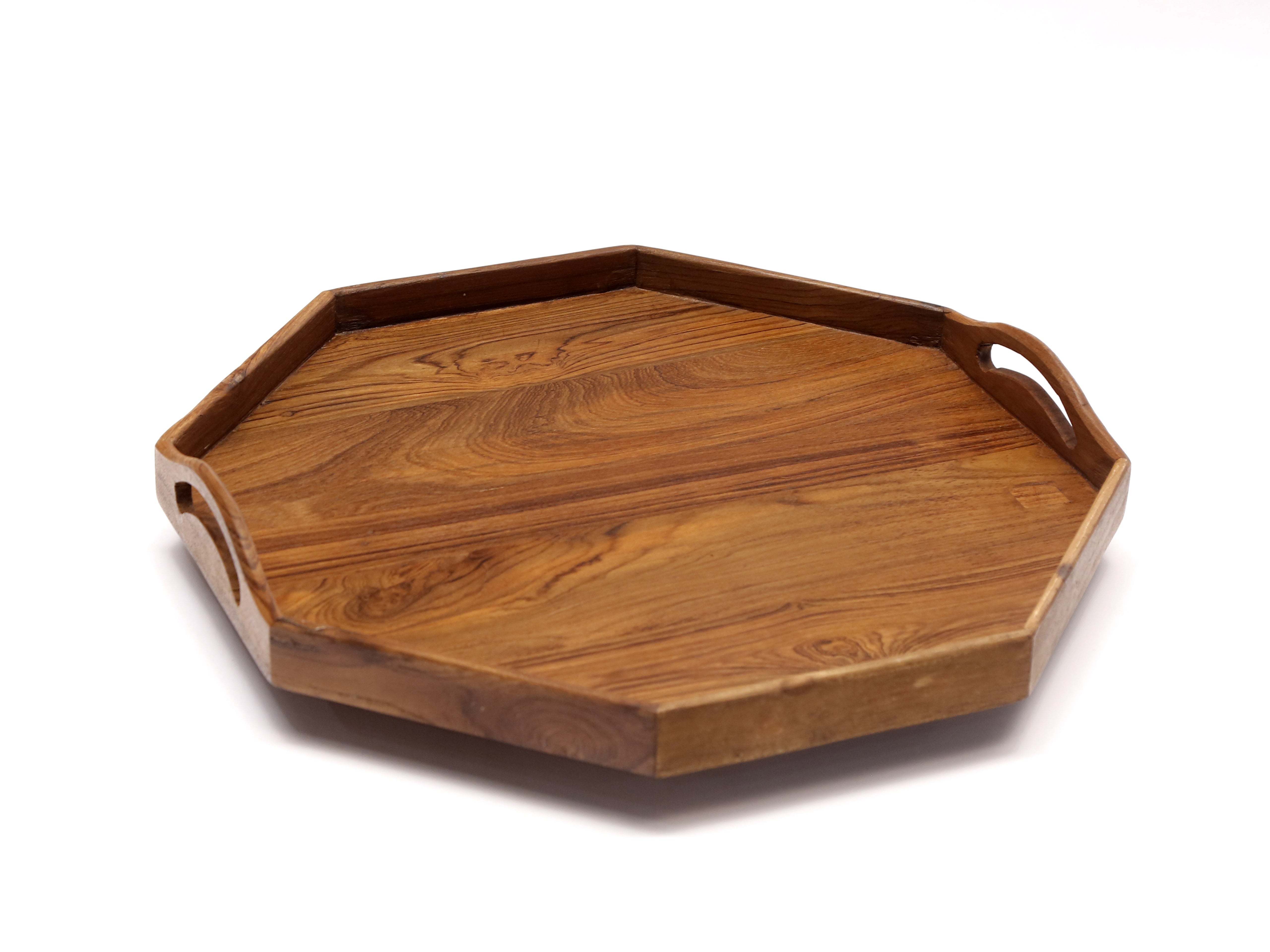 Wooden Octagonal-handle Tray Set Tray