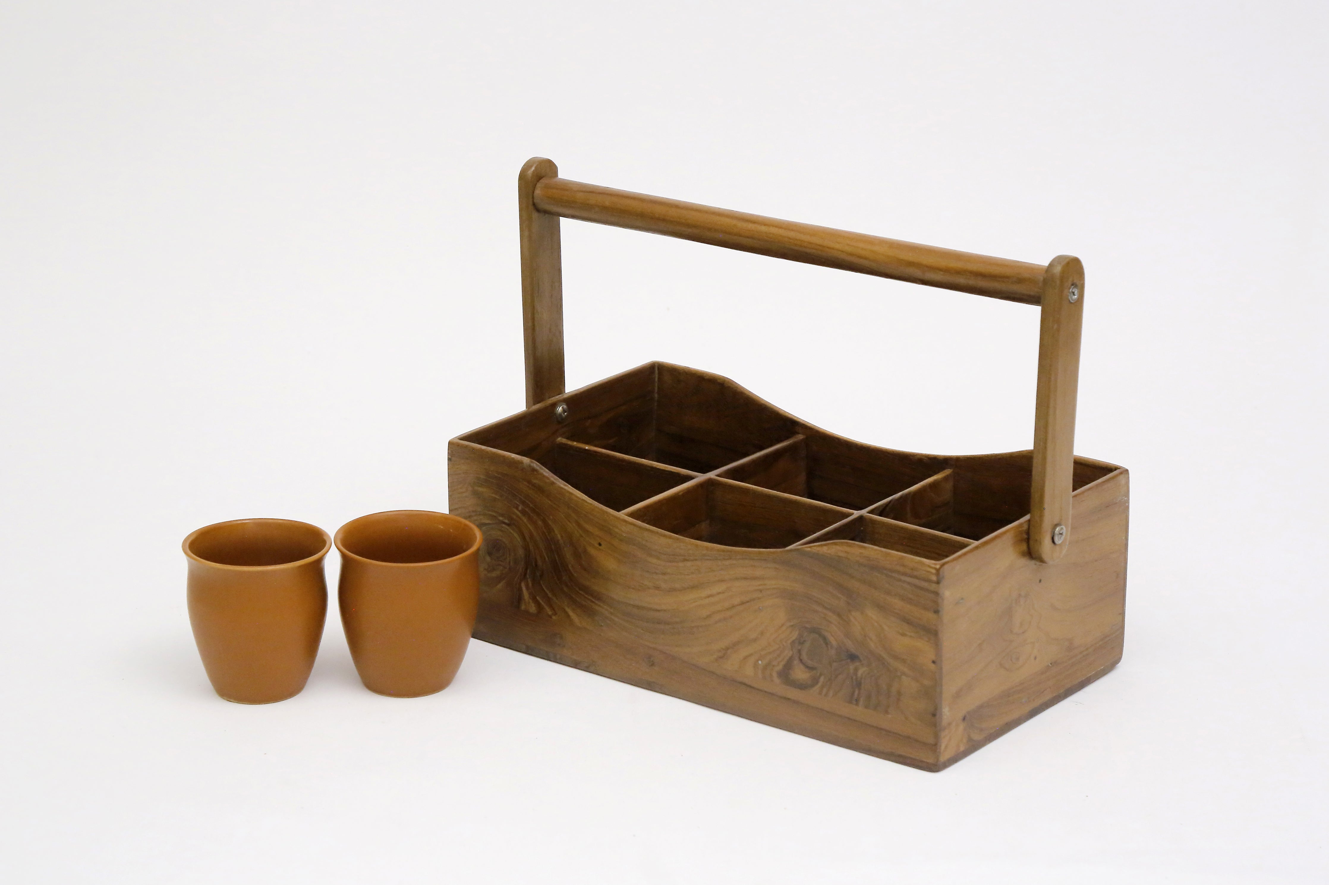 Classic Wooden Condiment Holder Tray