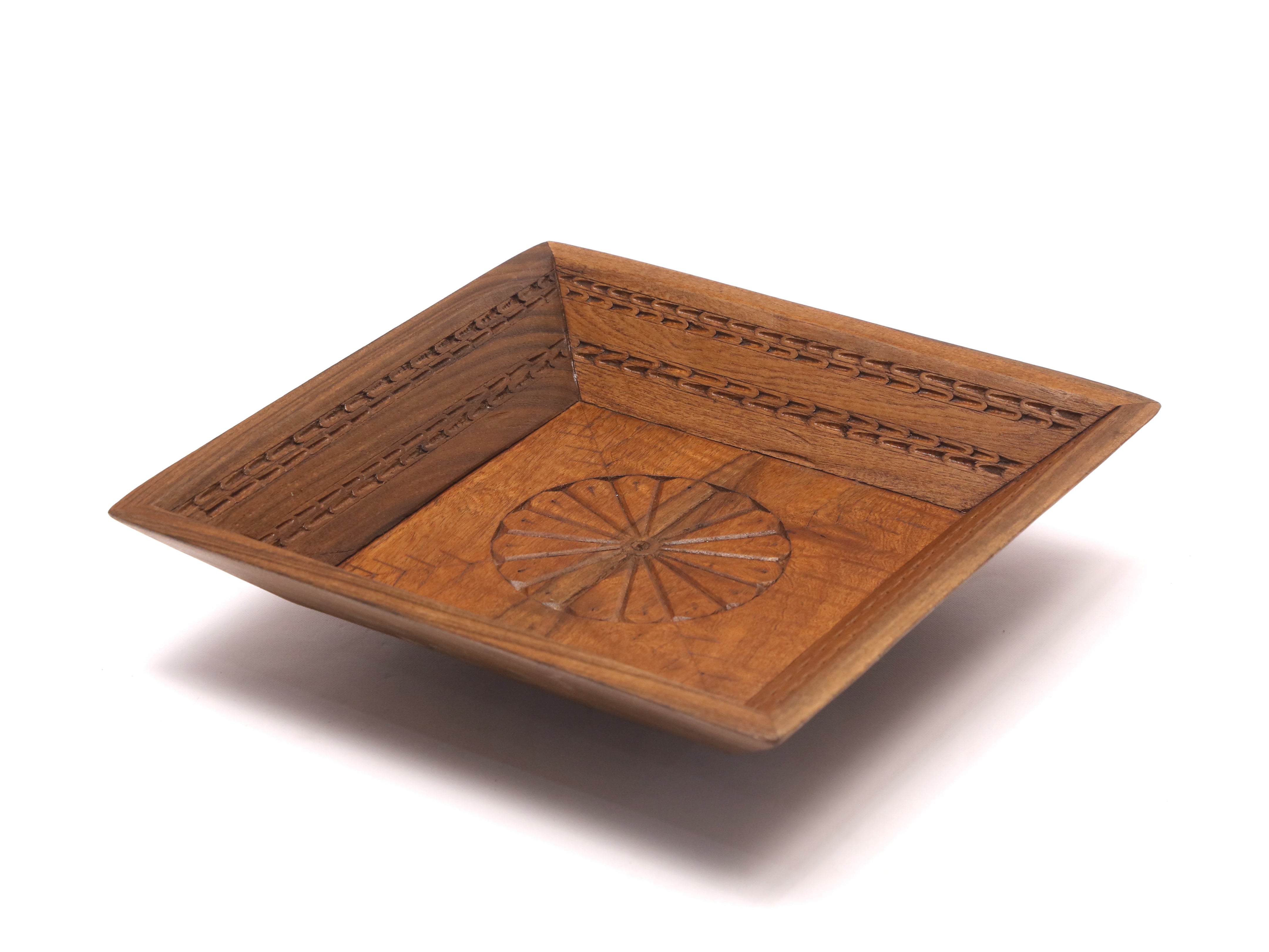 Simple Rustic Carved Tray Set Tray