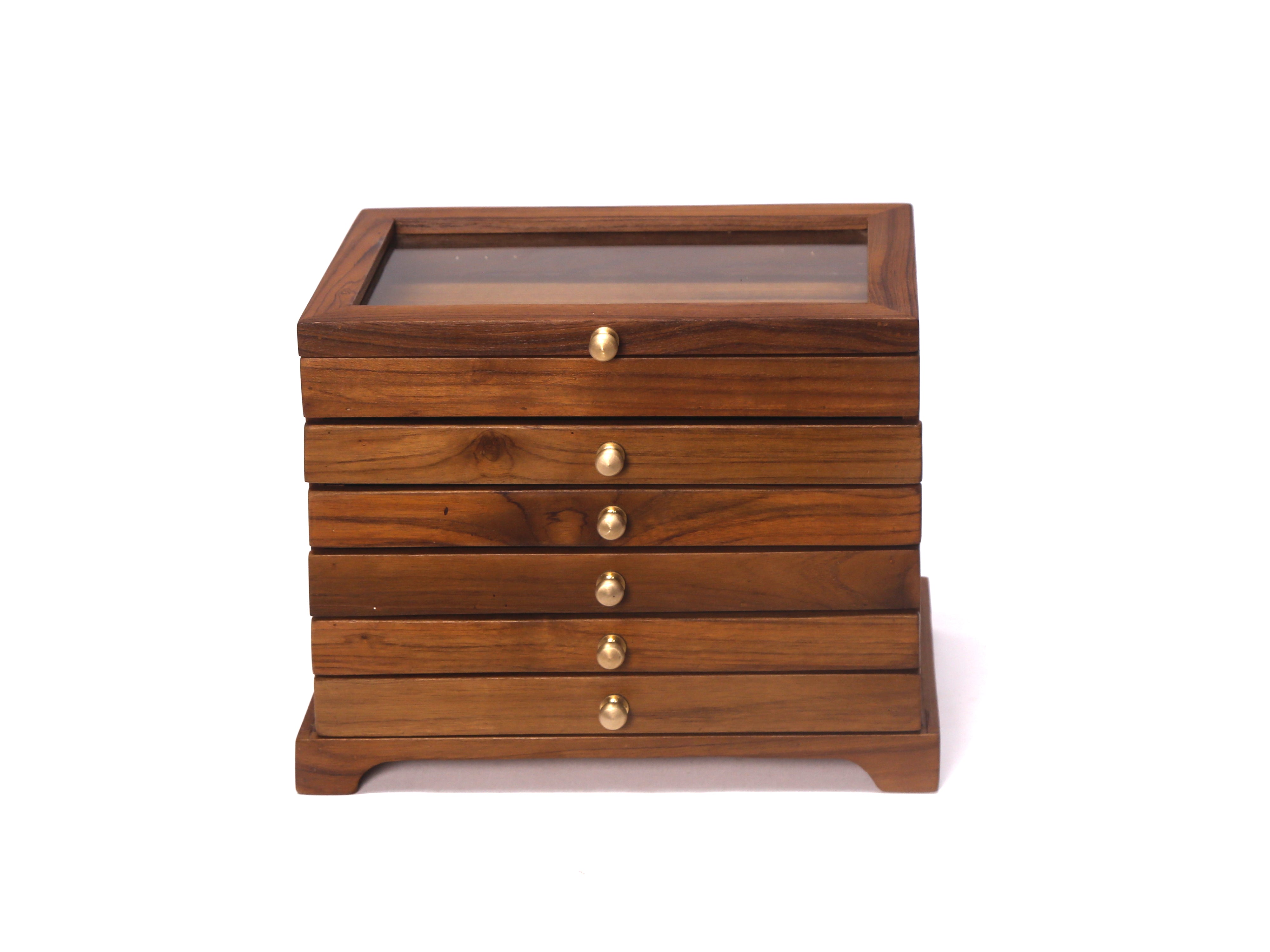 Classic Teakwood Drawer Organizer Wooden Box