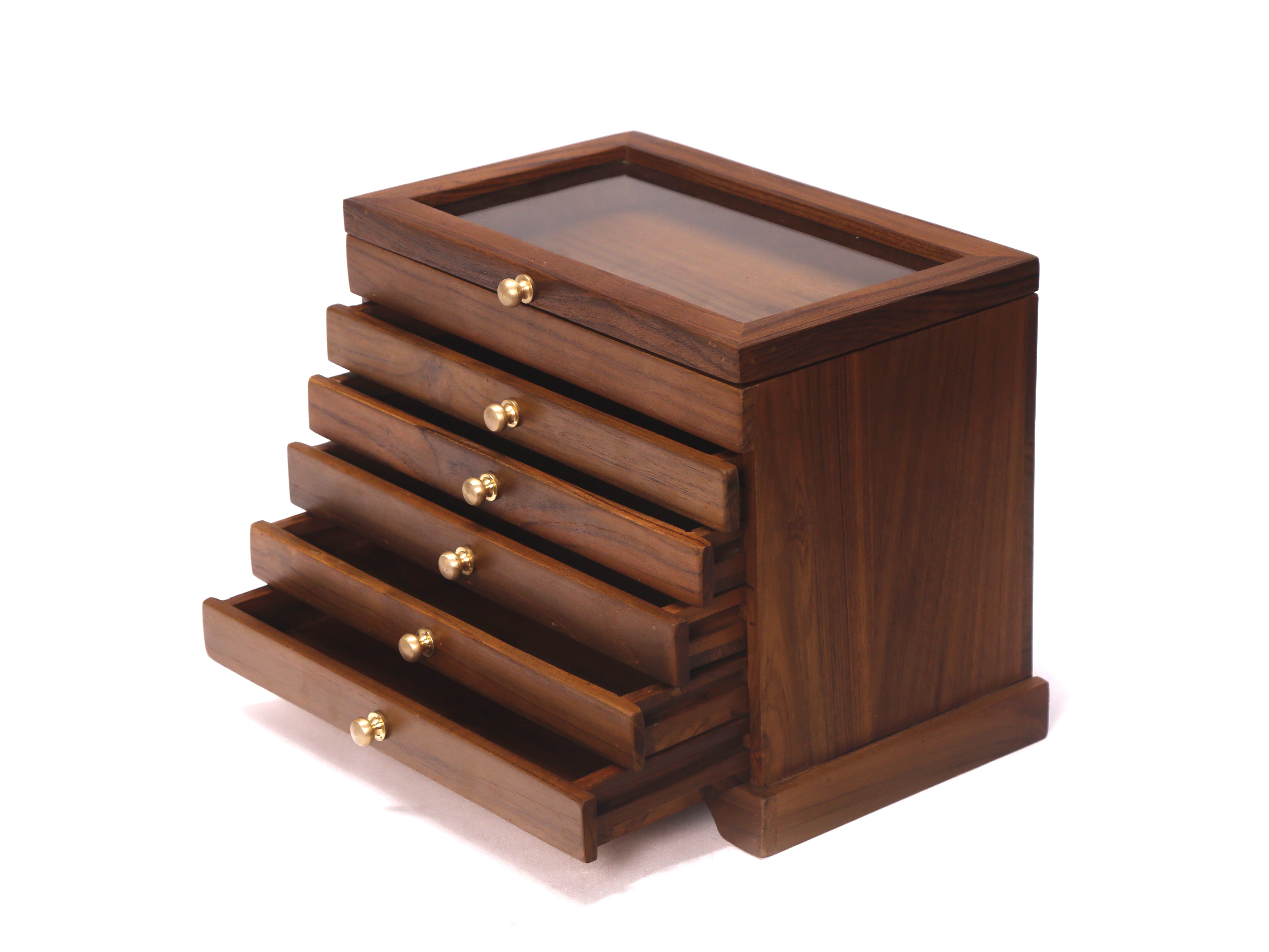 Classic Teakwood Drawer Organizer Without Velvet Wooden Box