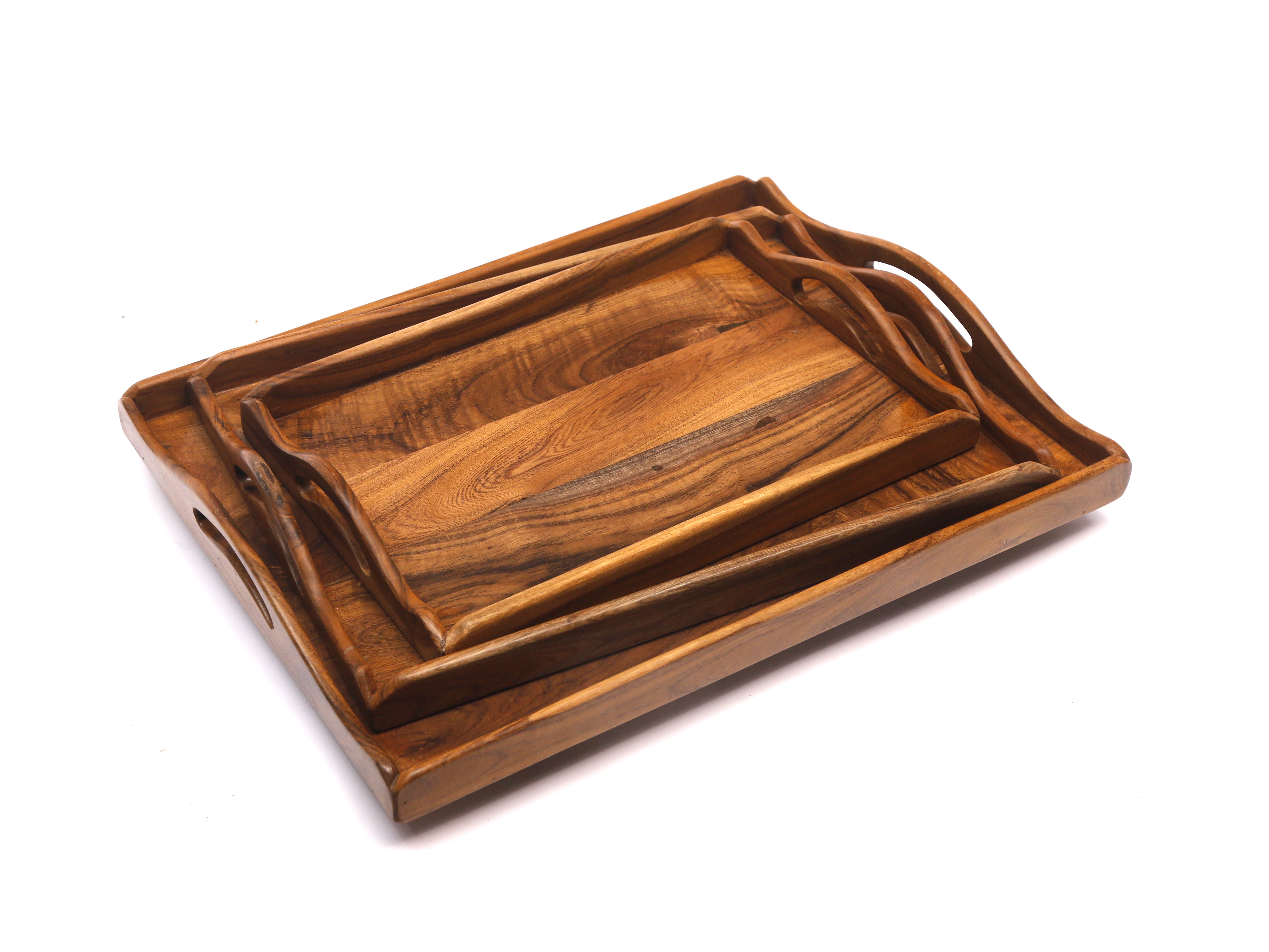 Wooden Crafted Tray Set Tray