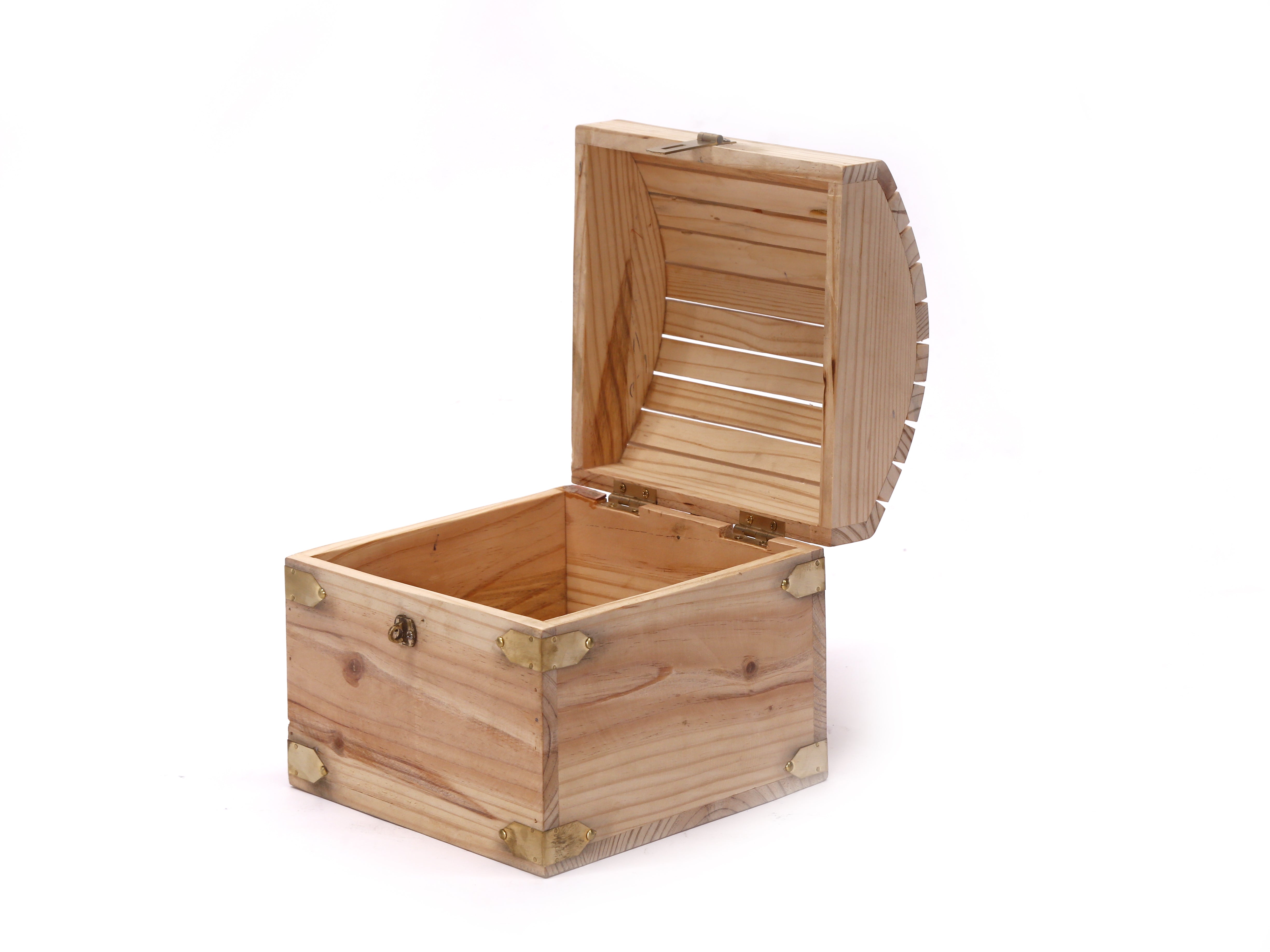 Pine wood Treasure Chest Box Large (15 x 12 x 12 Inch) Wooden Box