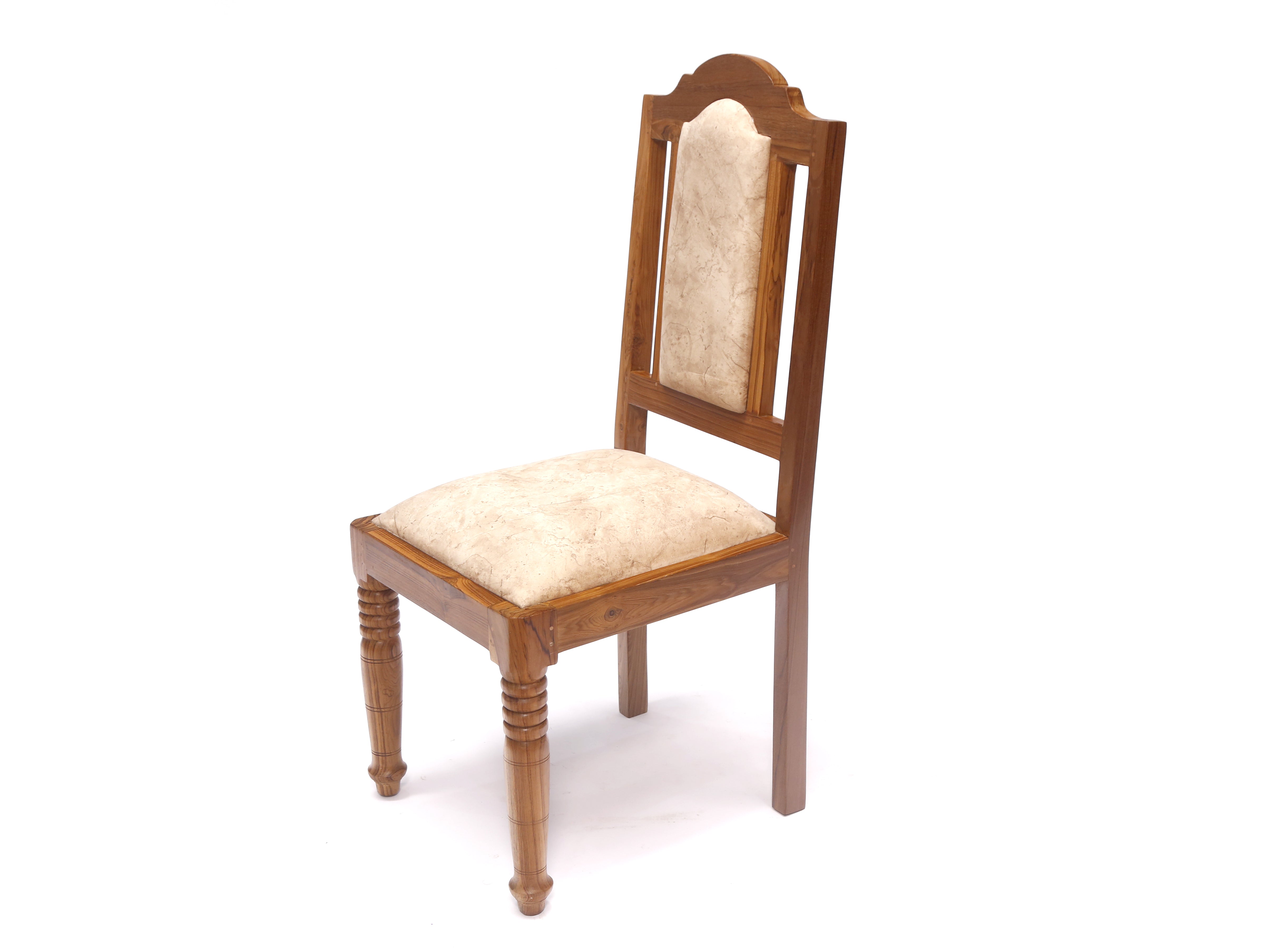 (Set of 2) Teak Wood Traditional Dinning office all purpose Chair Creamy color Dining Chair